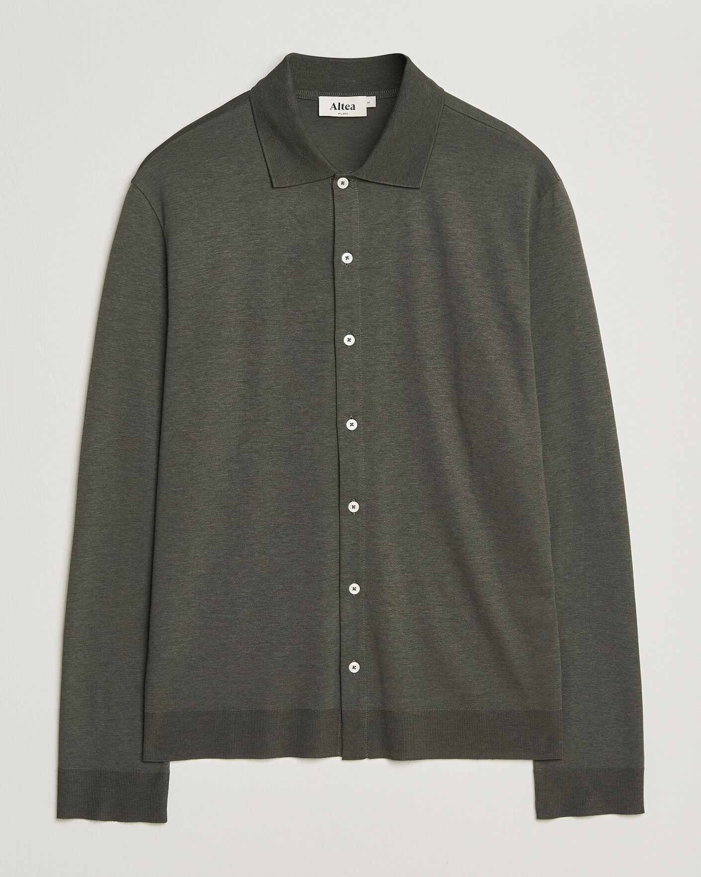 Mies | Kauluspaidat | Altea | Jersey Knit Shirt Olive