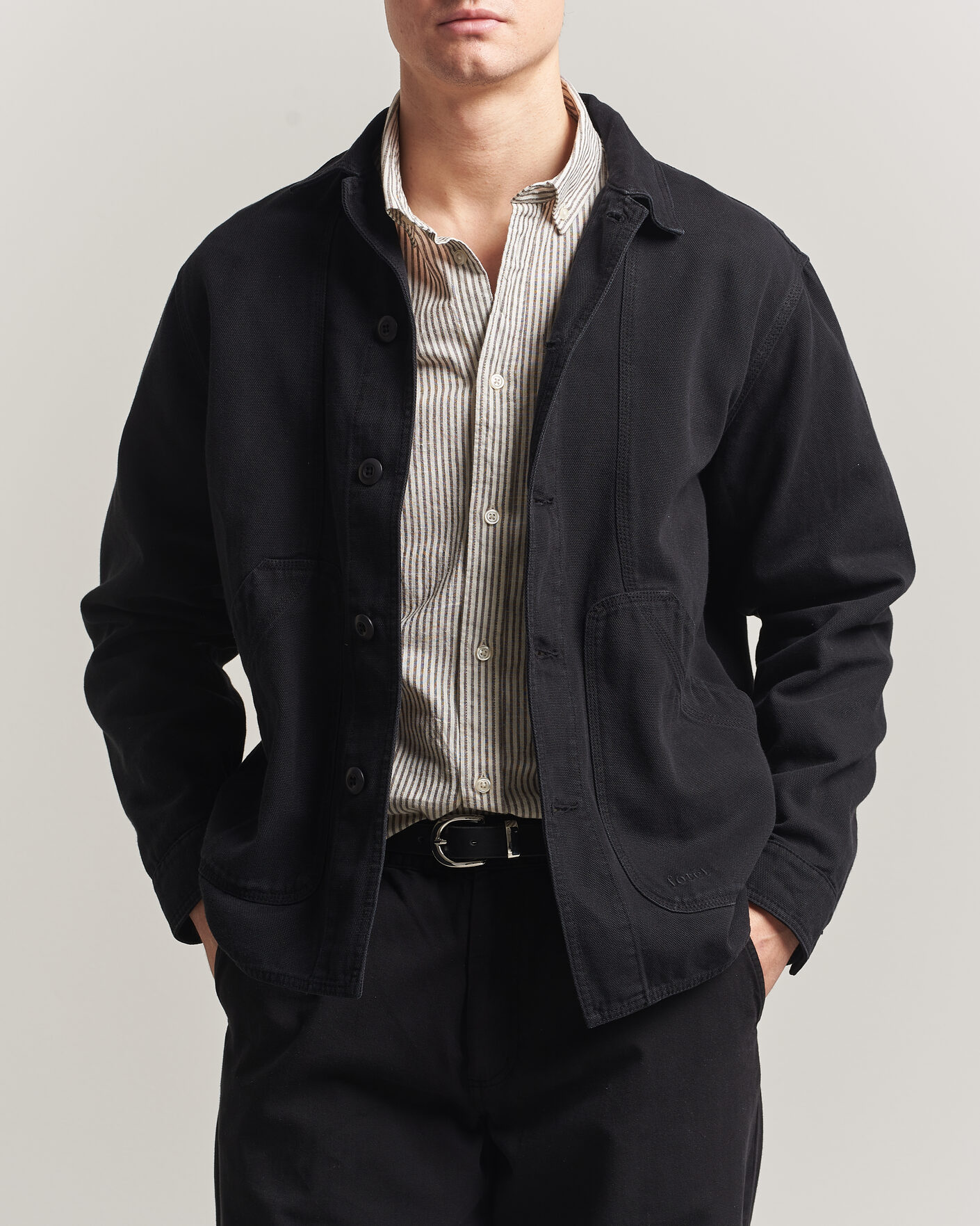 Mies | Kauluspaidat | Forét | Berry Canvas Overshirt Black