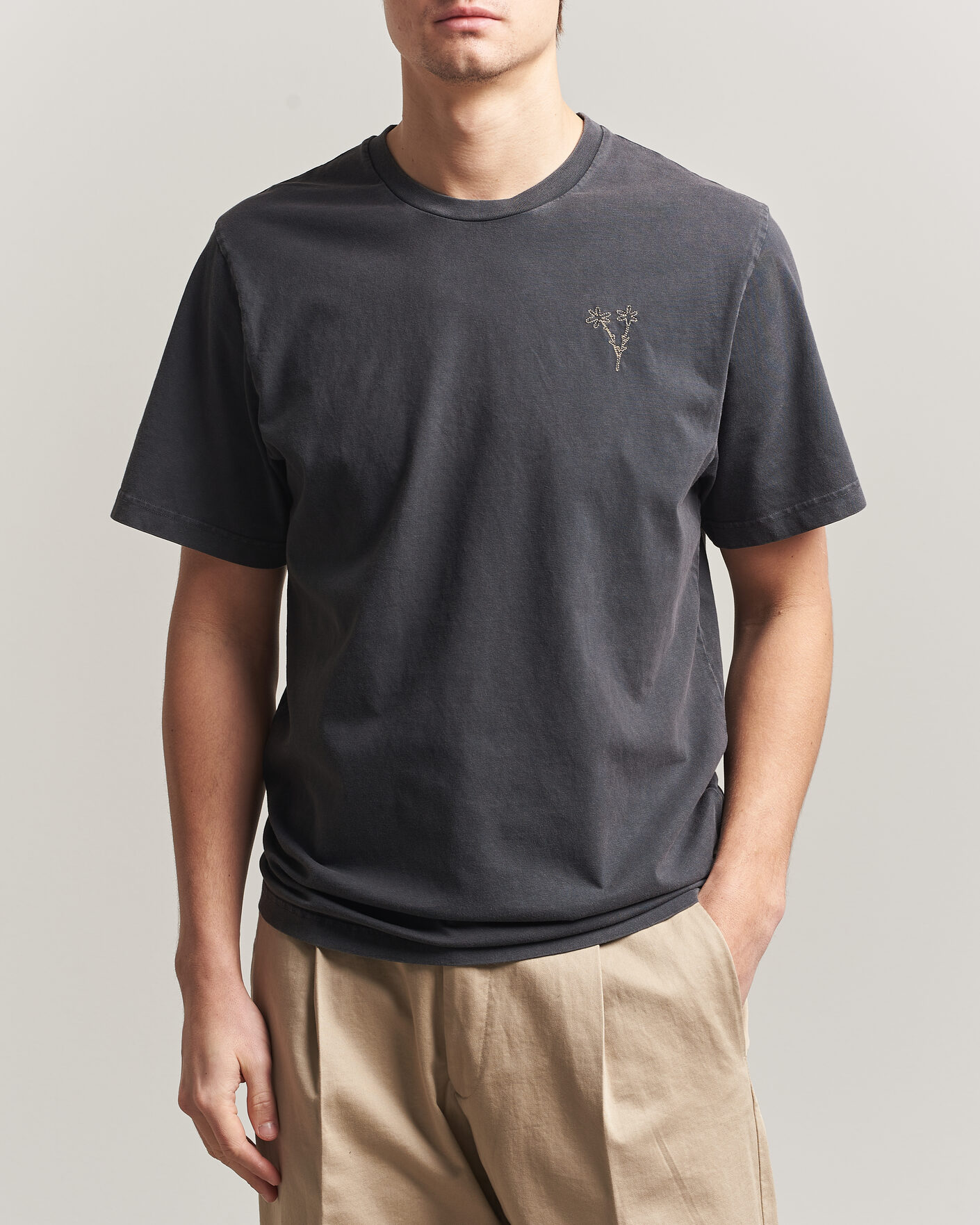 Mies | T-paidat | Forét | Bouquet T-Shirt Washed Black