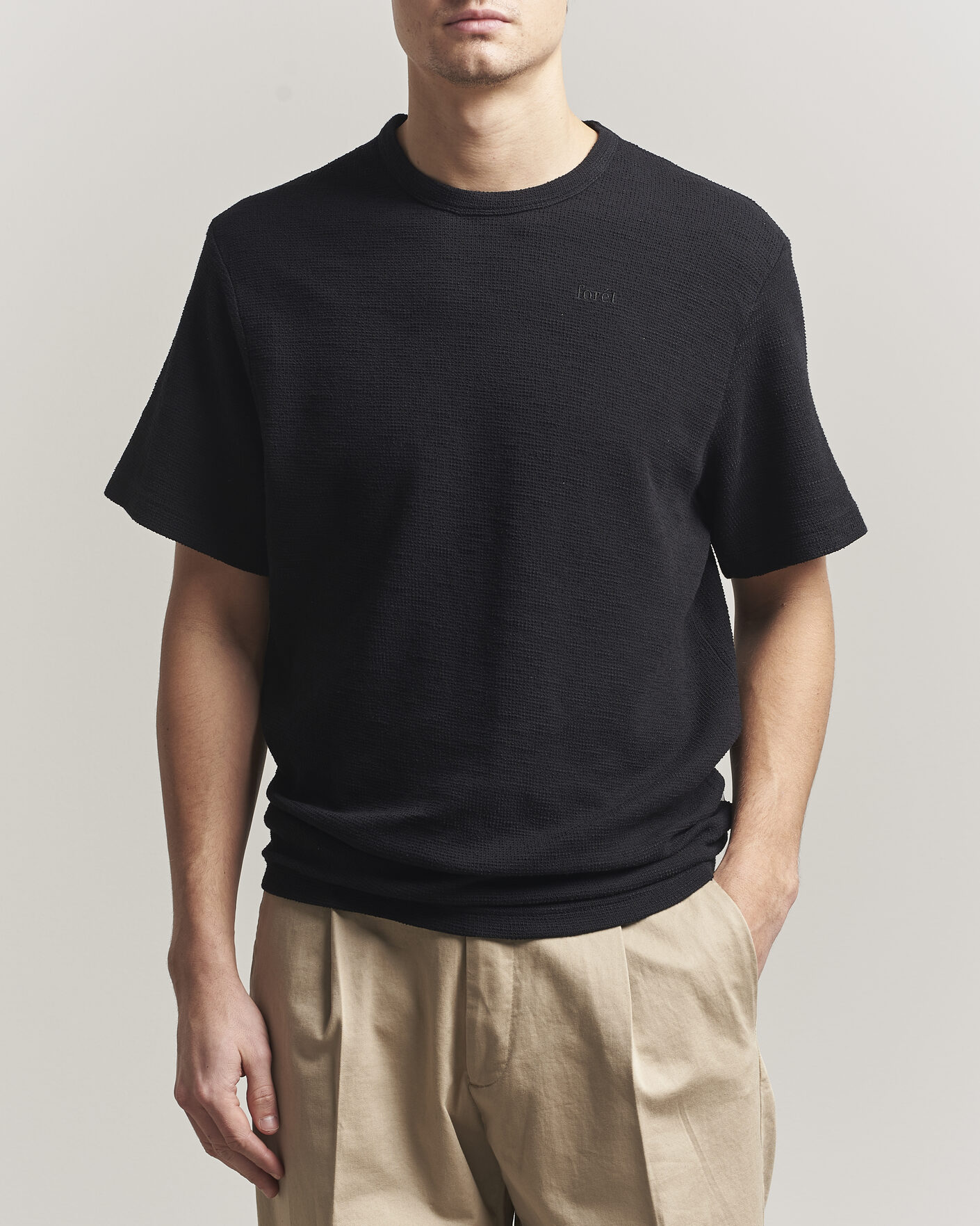 Mies | T-paidat | Forét | Fir Structured T-Shirt Black