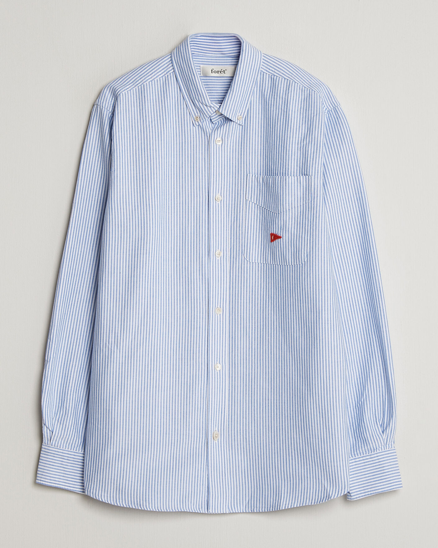 Mies | Kauluspaidat | Forét | Flag Regular Fit Pocket Oxford Shirt Blue Stripe