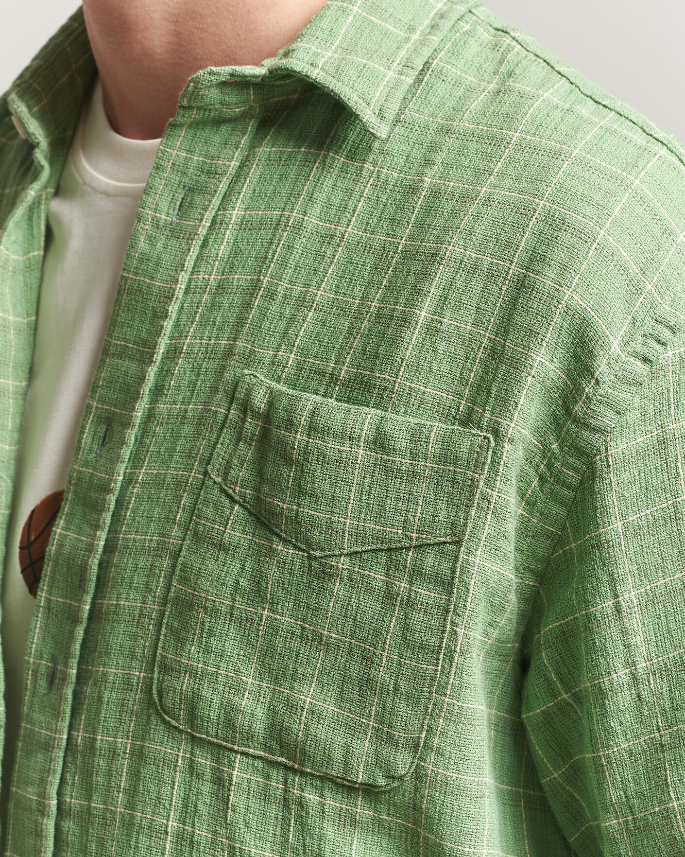 Mies | Kauluspaidat | Forét | Scout Relaxed Fit Loose Weave Shirt Vibrant Moss