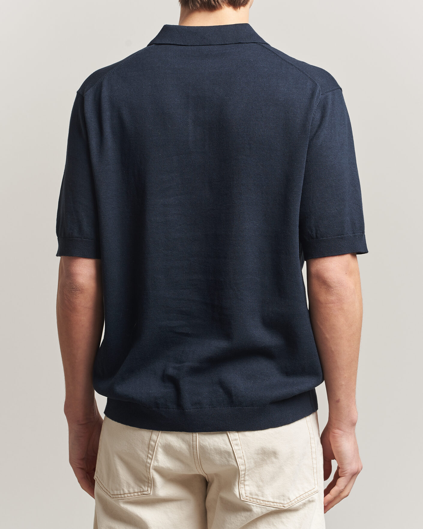 Mies | Pikeet | Forét | Sea Cotton/Linen Polo Navy