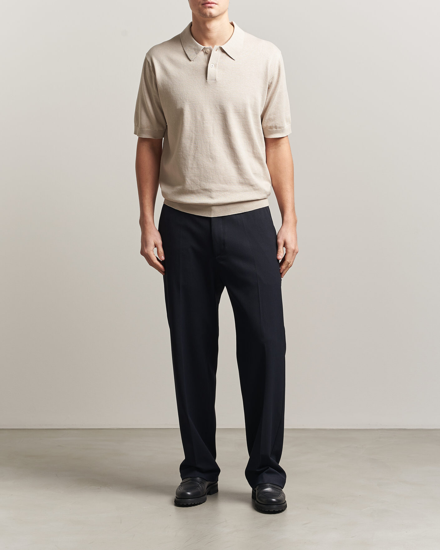 Mies | Pikeet | Forét | Sea Cotton/Linen Polo Oatmeal