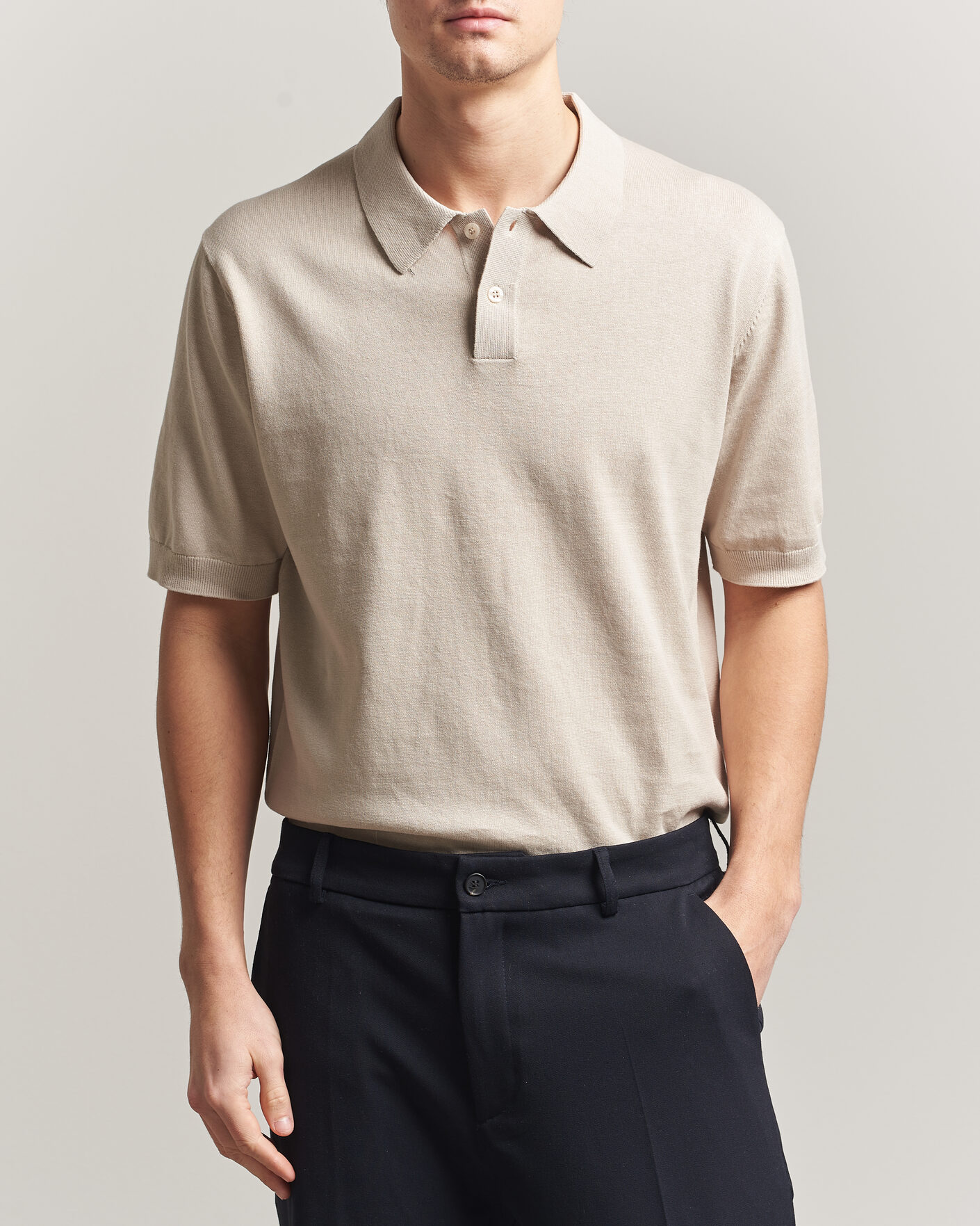 Mies | Pikeet | Forét | Sea Cotton/Linen Polo Oatmeal