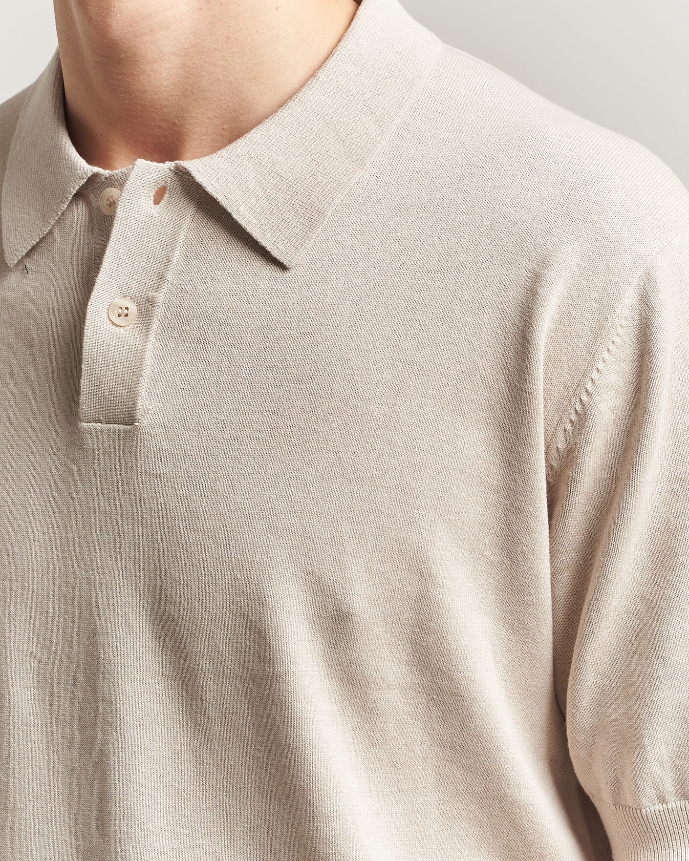 Mies | Pikeet | Forét | Sea Cotton/Linen Polo Oatmeal