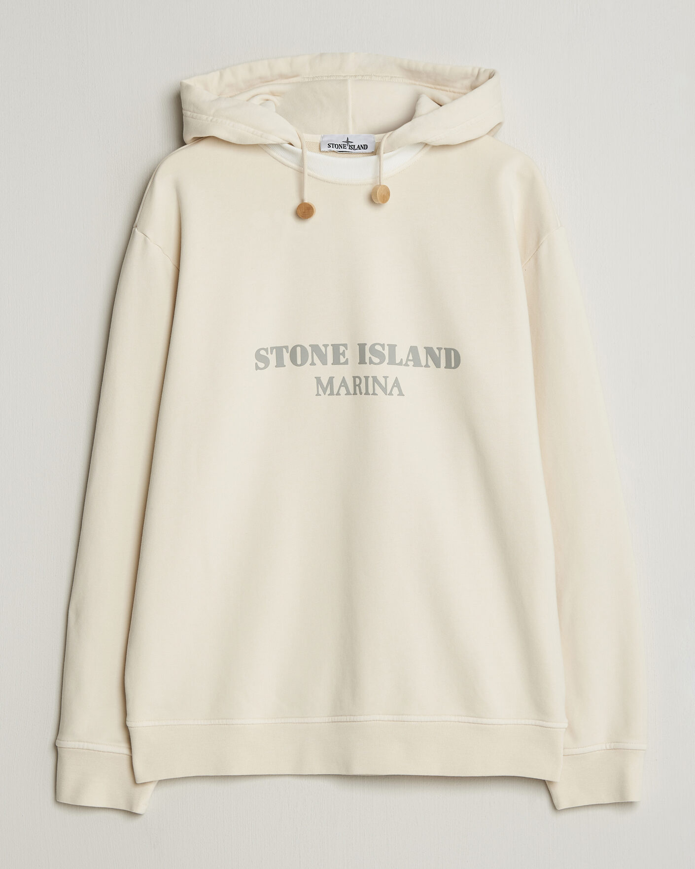 Mies | Puserot | Stone Island | Marina Cotton Fleece Hood Ivory