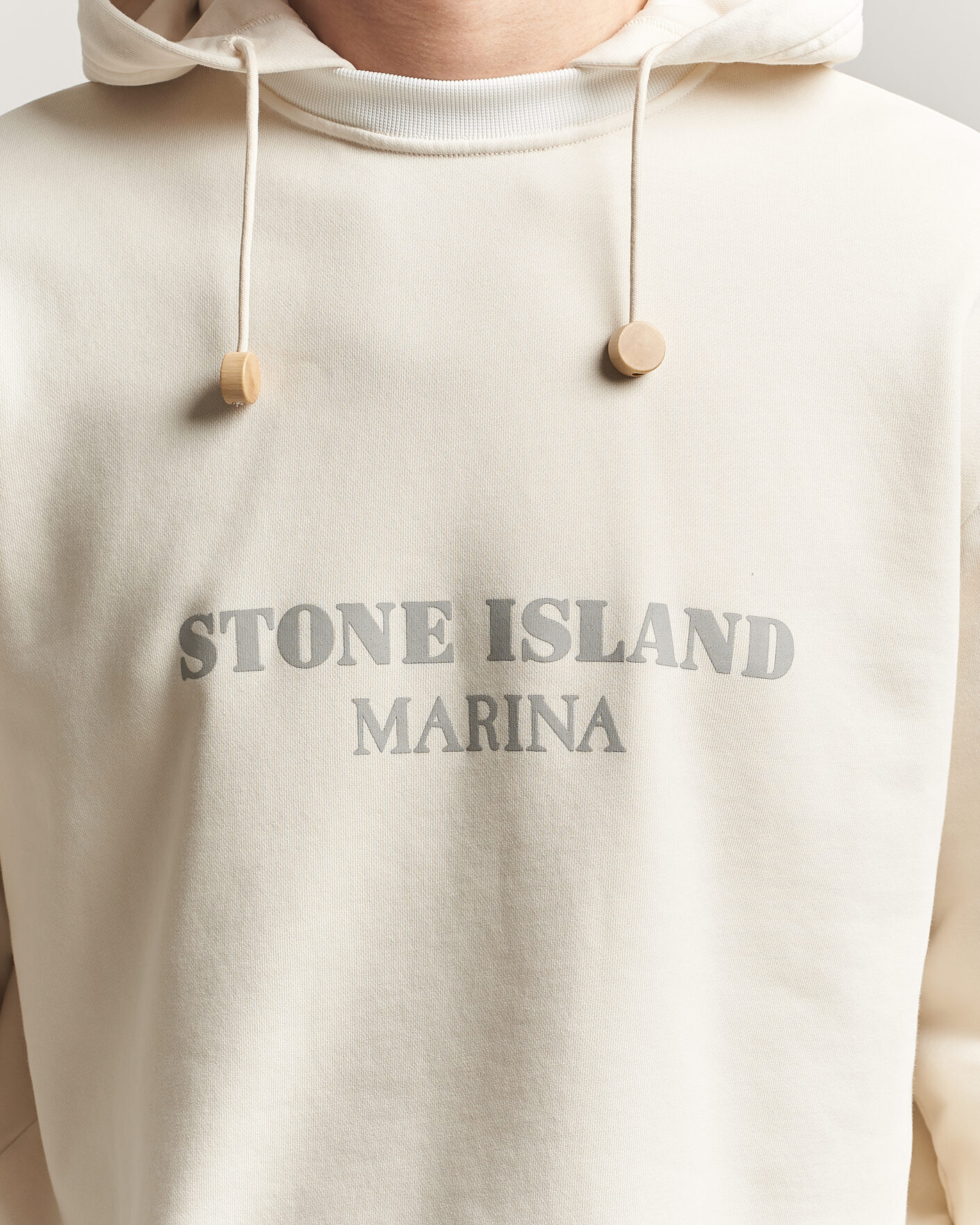 Mies | Puserot | Stone Island | Marina Cotton Fleece Hood Ivory