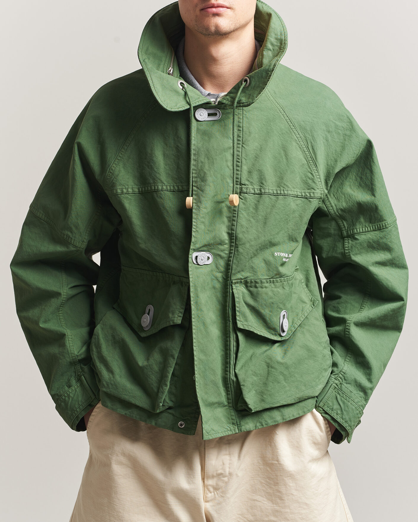 Mies | Takit | Stone Island | Marina Panama Weave Coach Jacket Quartz Green