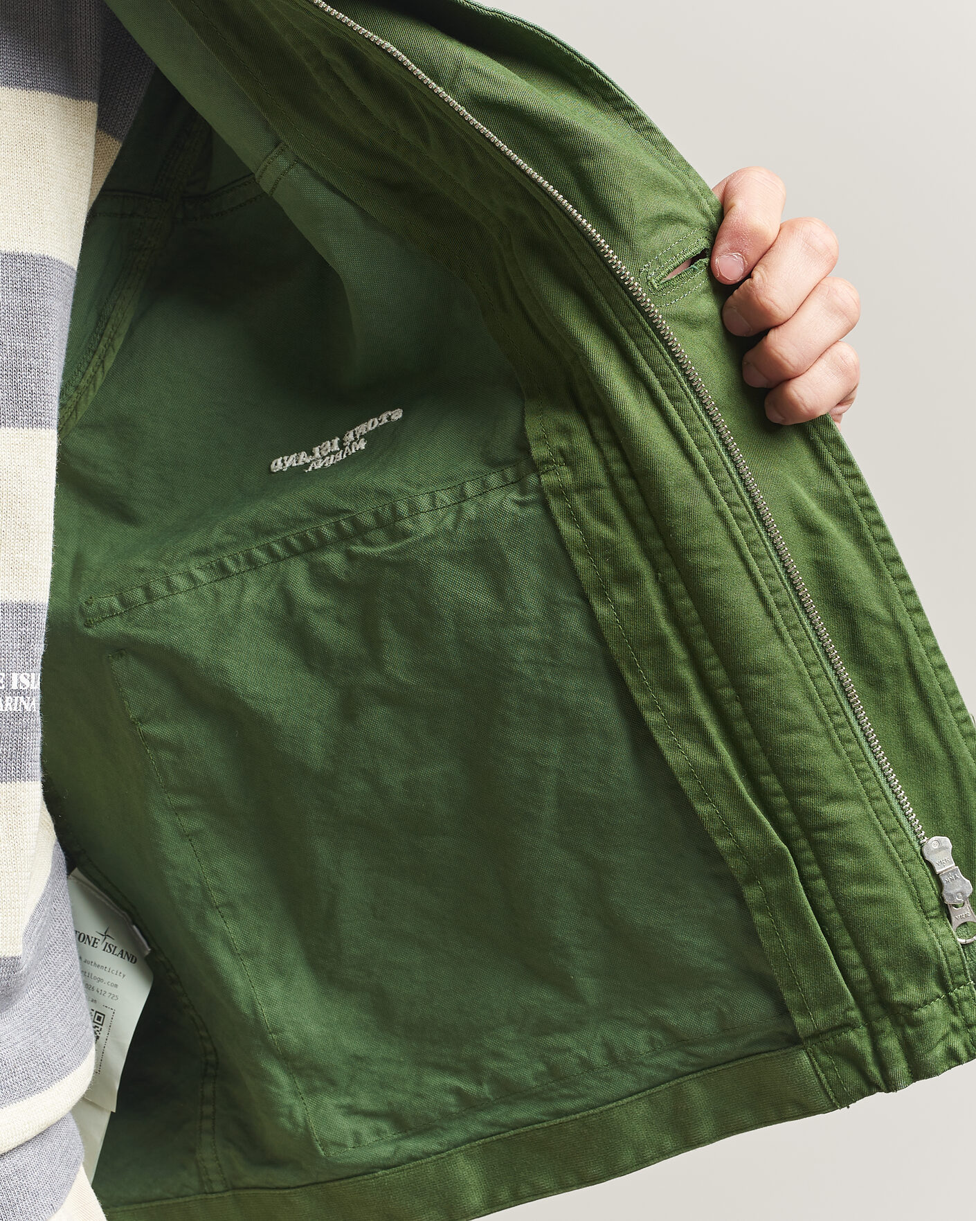 Mies | Takit | Stone Island | Marina Panama Weave Coach Jacket Quartz Green