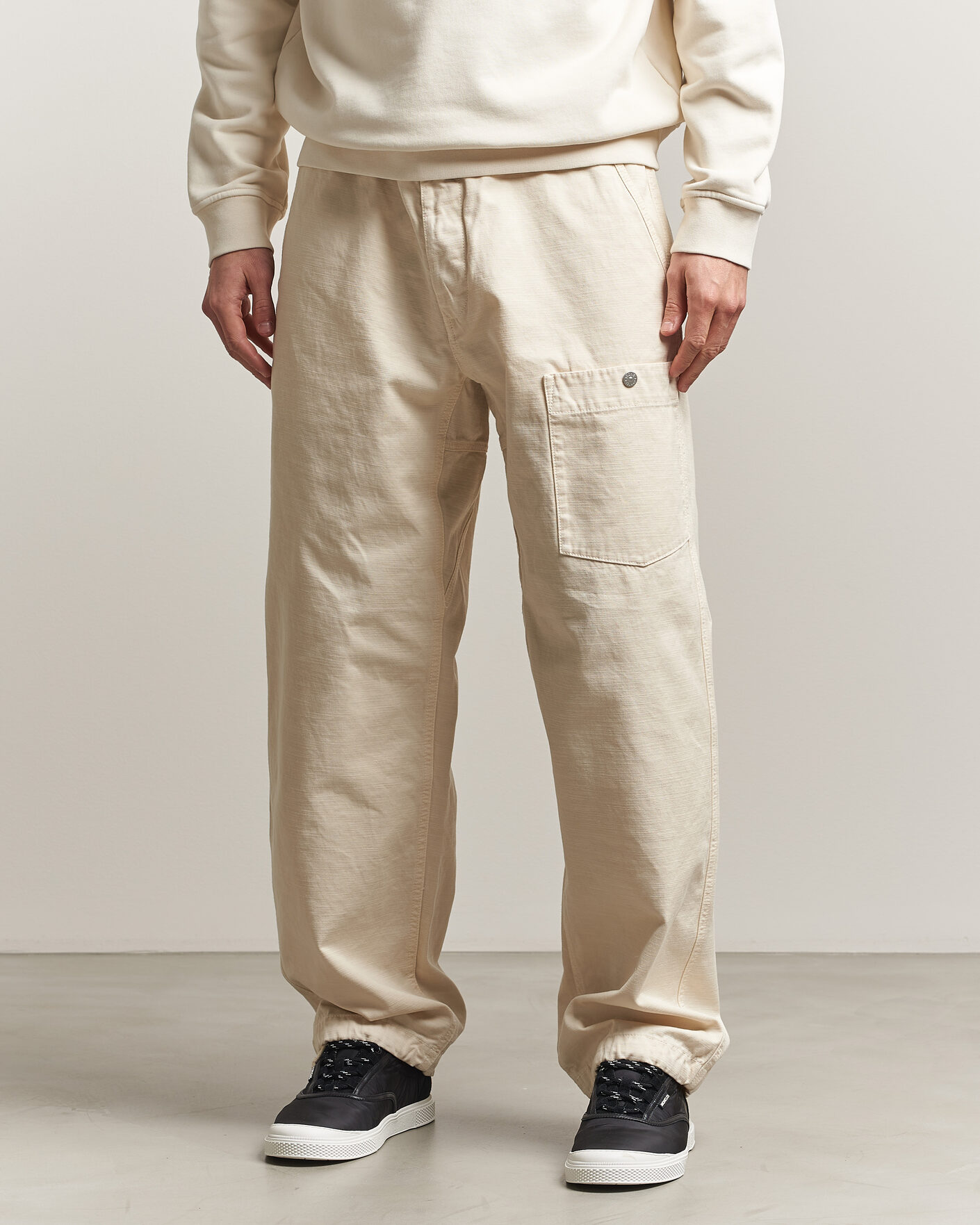 Mies | Housut | Stone Island | Marina Cotton Twill Trousers Ivory