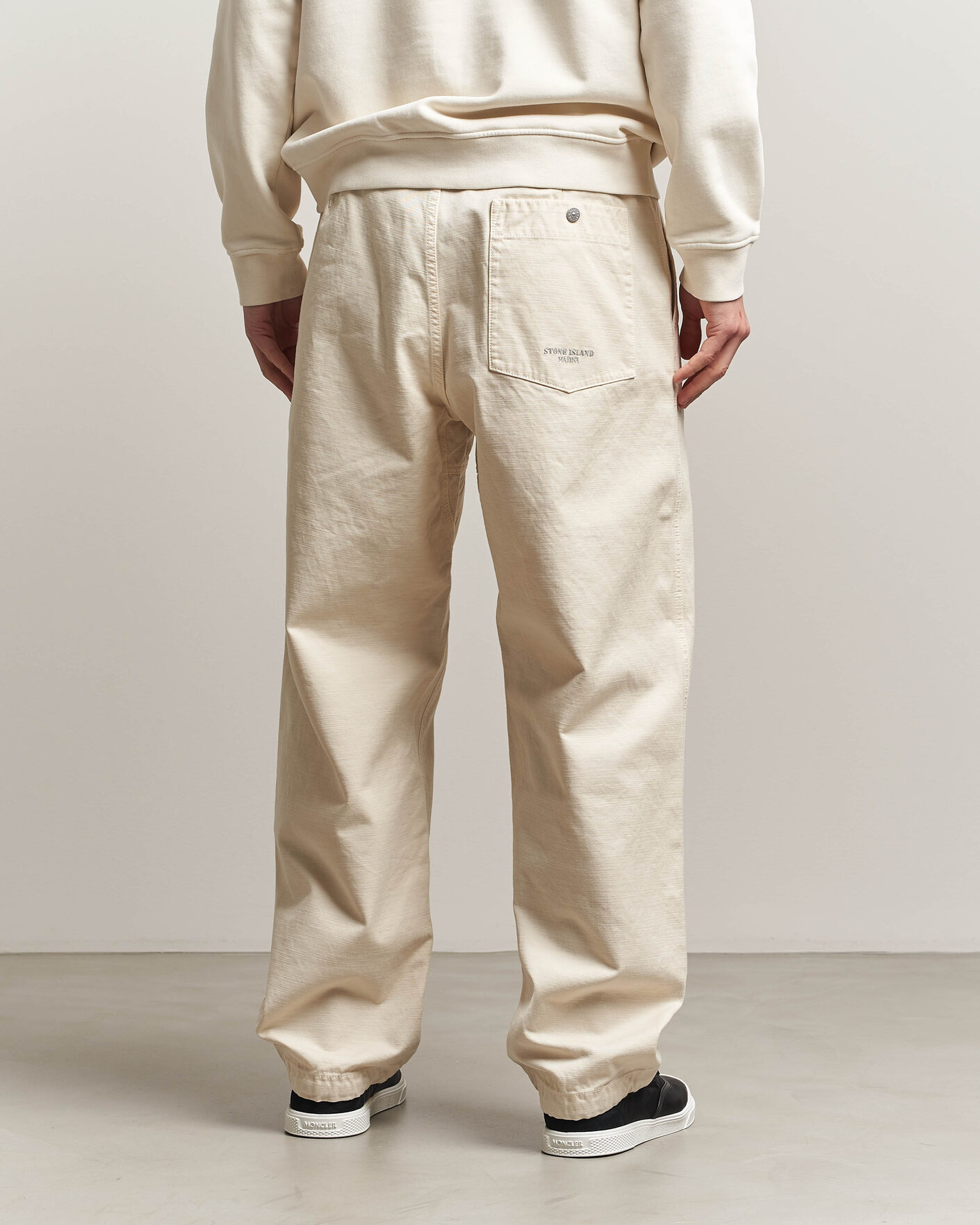 Mies | Housut | Stone Island | Marina Cotton Twill Trousers Ivory