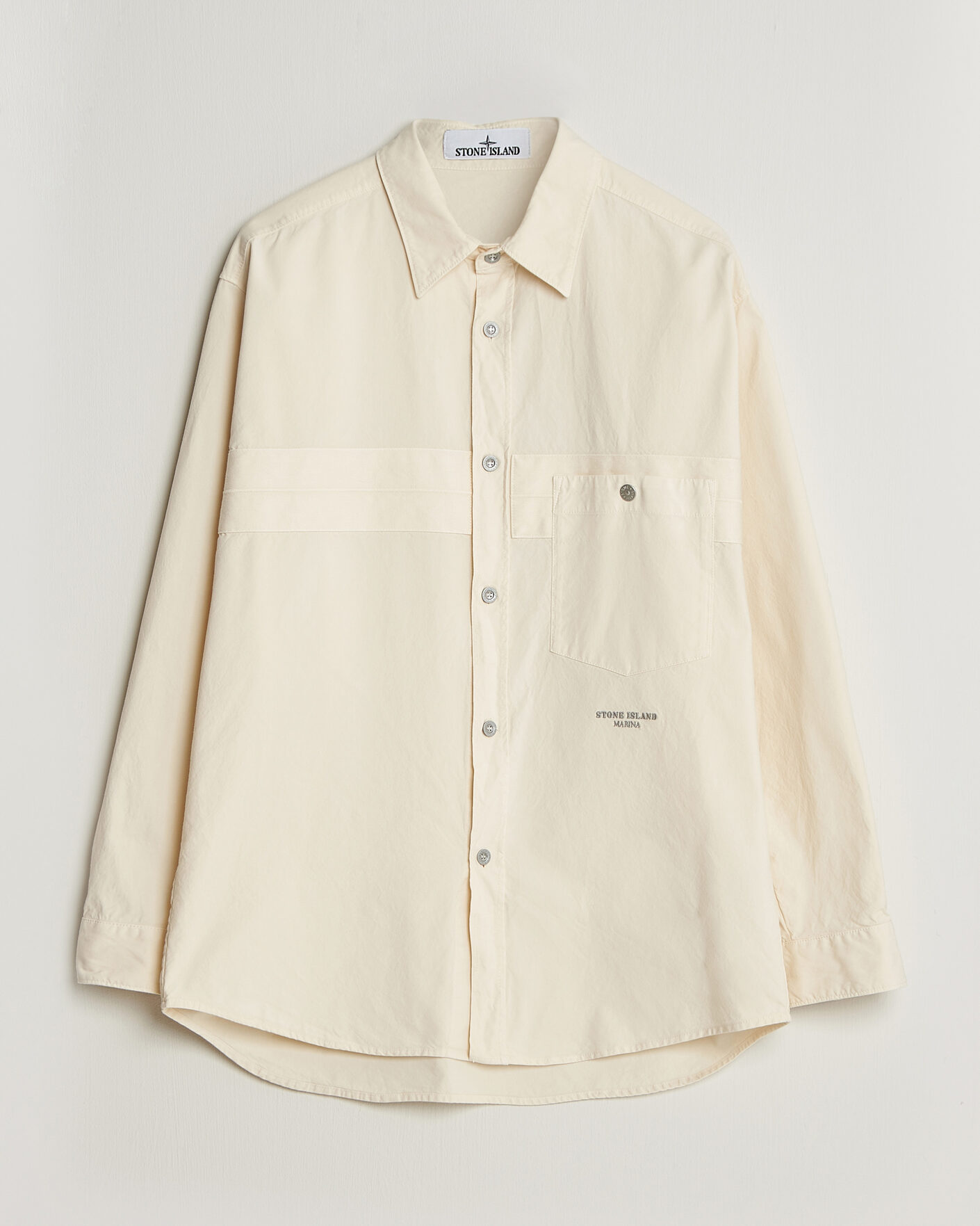 Mies | Kauluspaidat | Stone Island | Marina Cotton Panama Weave Overshirt Ivory