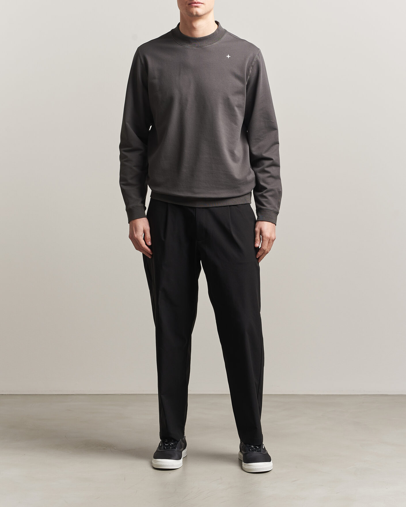 Mies | Puserot | Stone Island | Stellina Cotton Sweatshirt Charcoal