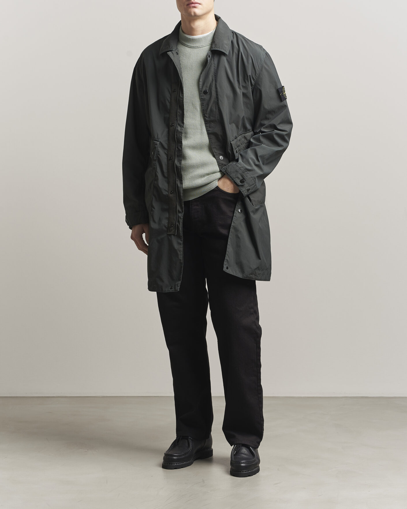 Mies | Takit | Stone Island | Light Compact Car Coat Charcoal
