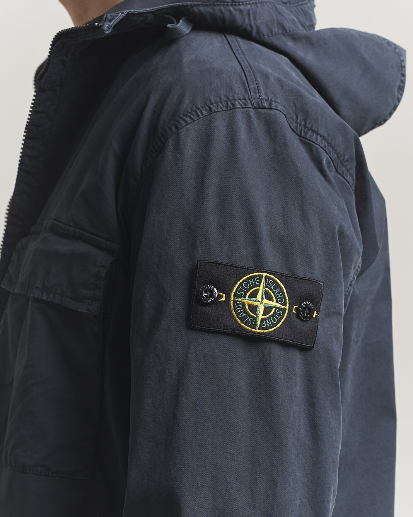 Mies | Takit | Stone Island | Stretch Cotton Twill Hood Jacket Navy