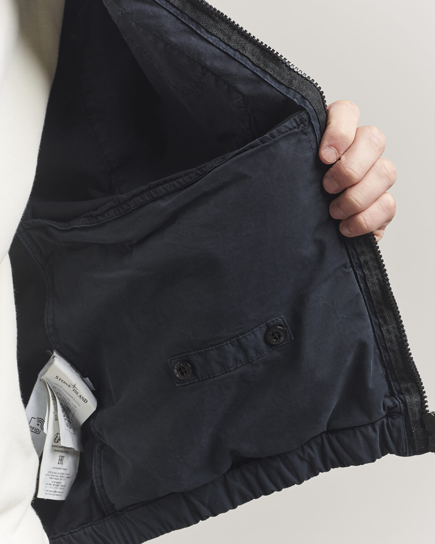 Mies | Takit | Stone Island | Stretch Cotton Twill Hood Jacket Navy