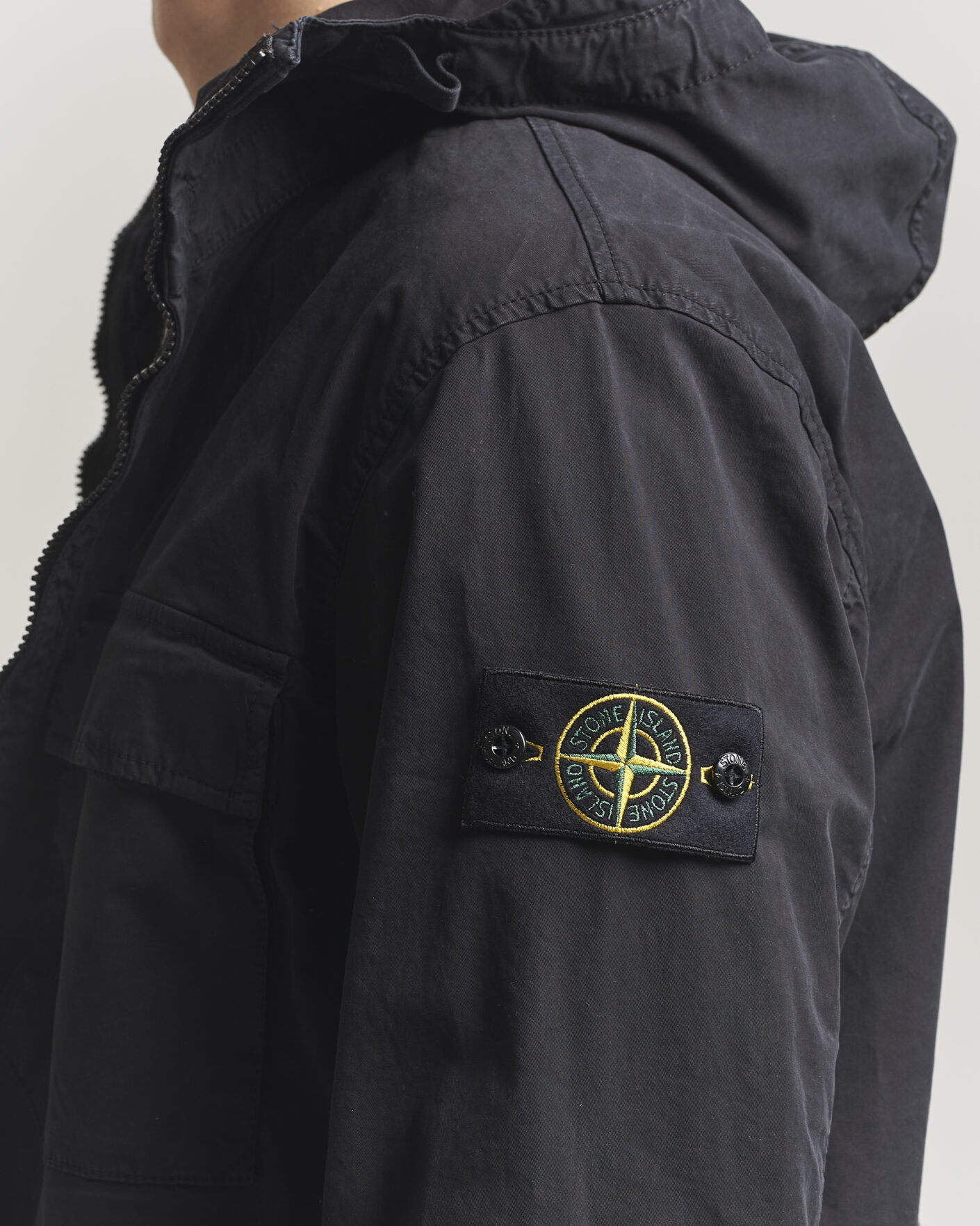 Mies | Takit | Stone Island | Stretch Cotton Twill Hood Jacket Black