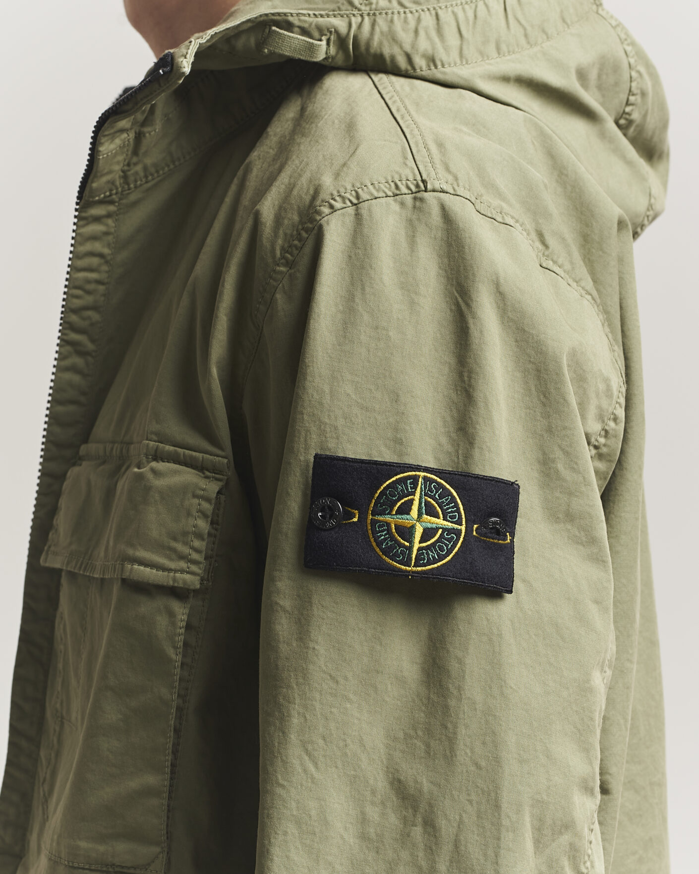 Mies | Takit | Stone Island | Stretch Cotton Twill Hood Jacket Military Green