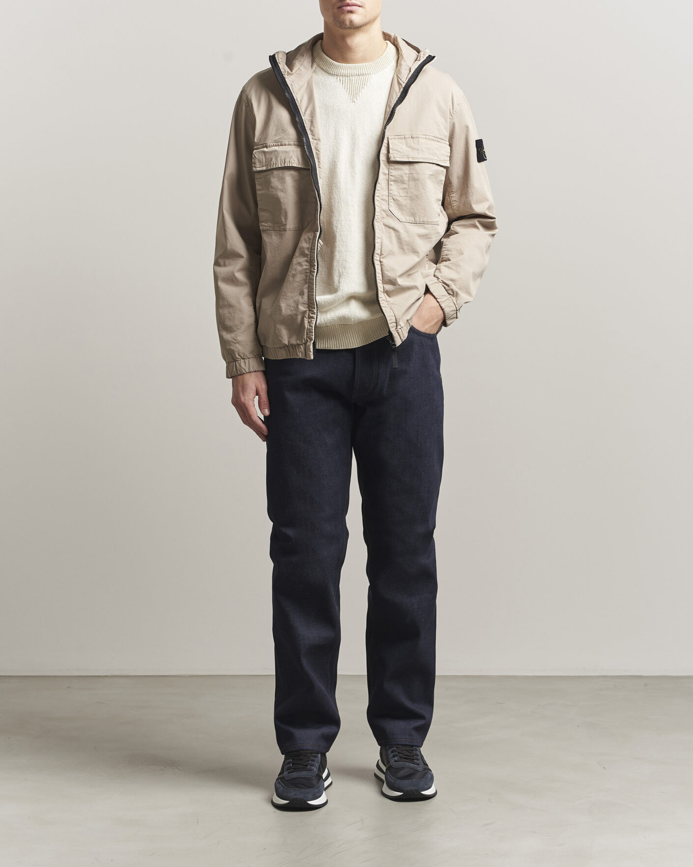 Mies | Takit | Stone Island | Stretch Cotton Twill Hood Jacket Desert
