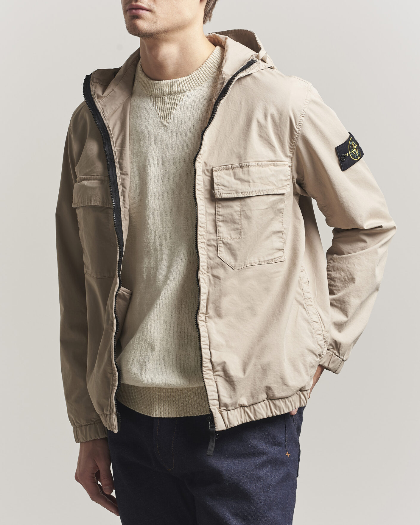 Mies | Takit | Stone Island | Stretch Cotton Twill Hood Jacket Desert
