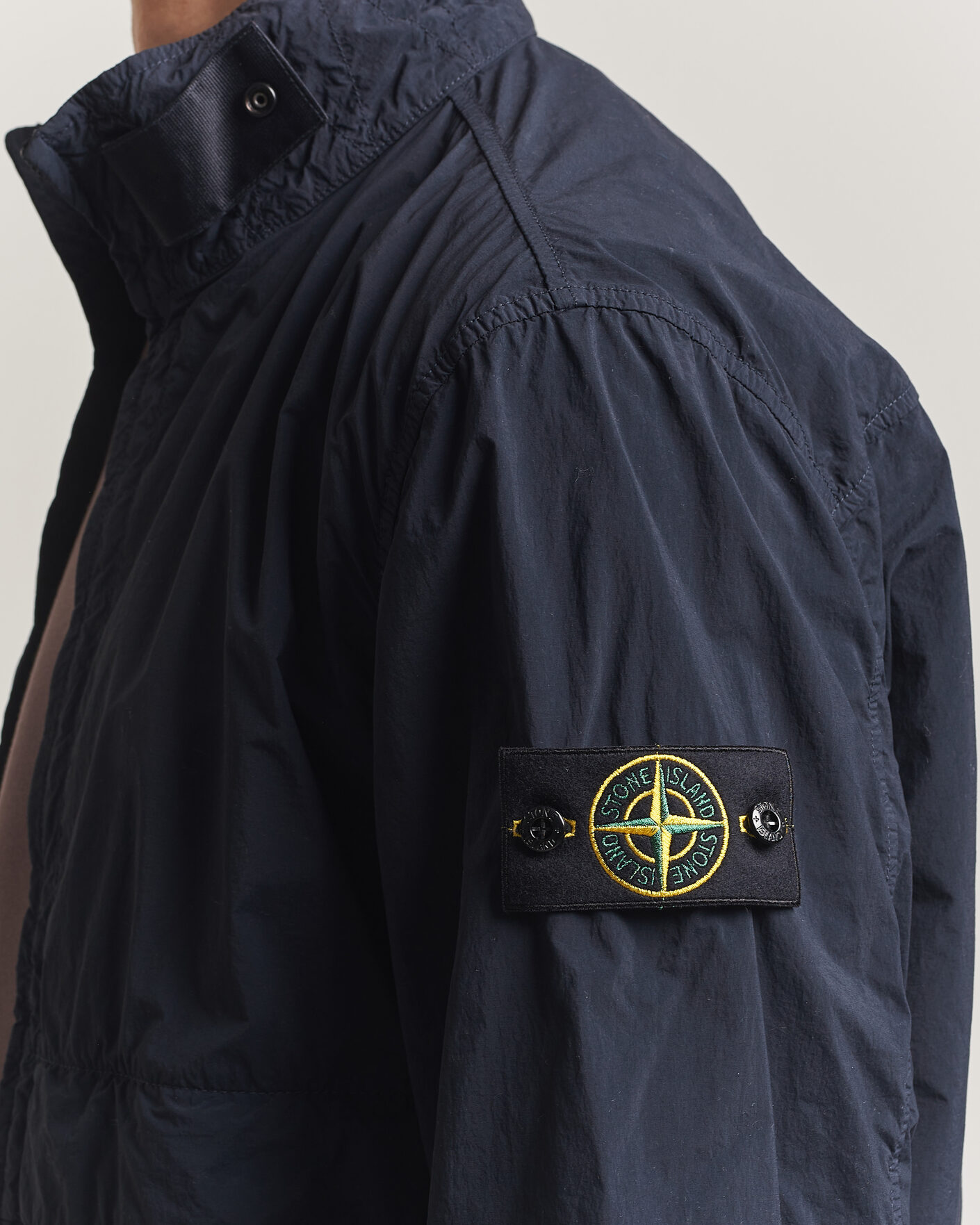 Mies | Takit | Stone Island | Nylon Smerigliato-TC Stand Collar Jacket Navy
