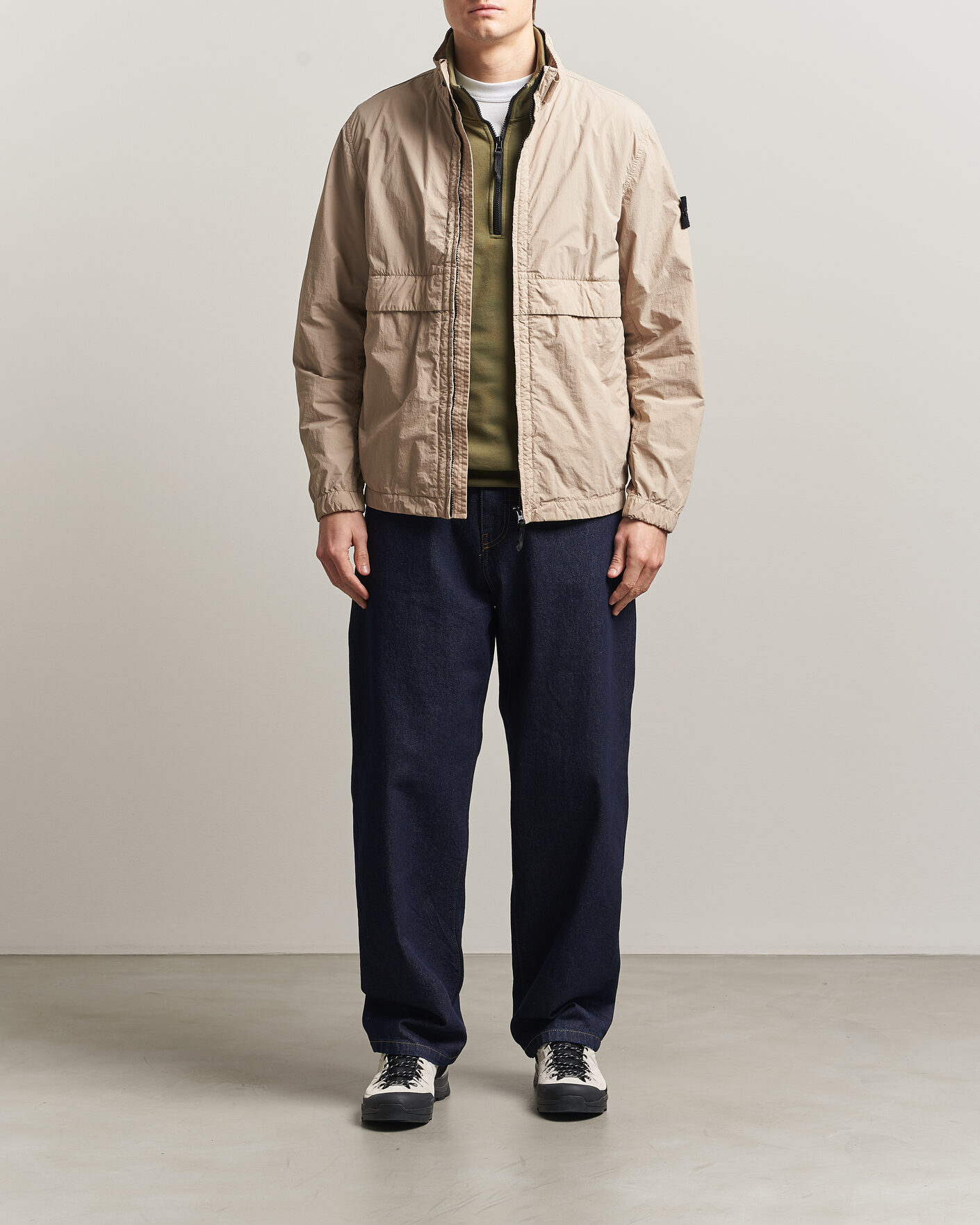 Mies | Takit | Stone Island | Nylon Smerigliato-TC Stand Collar Jacket Desert
