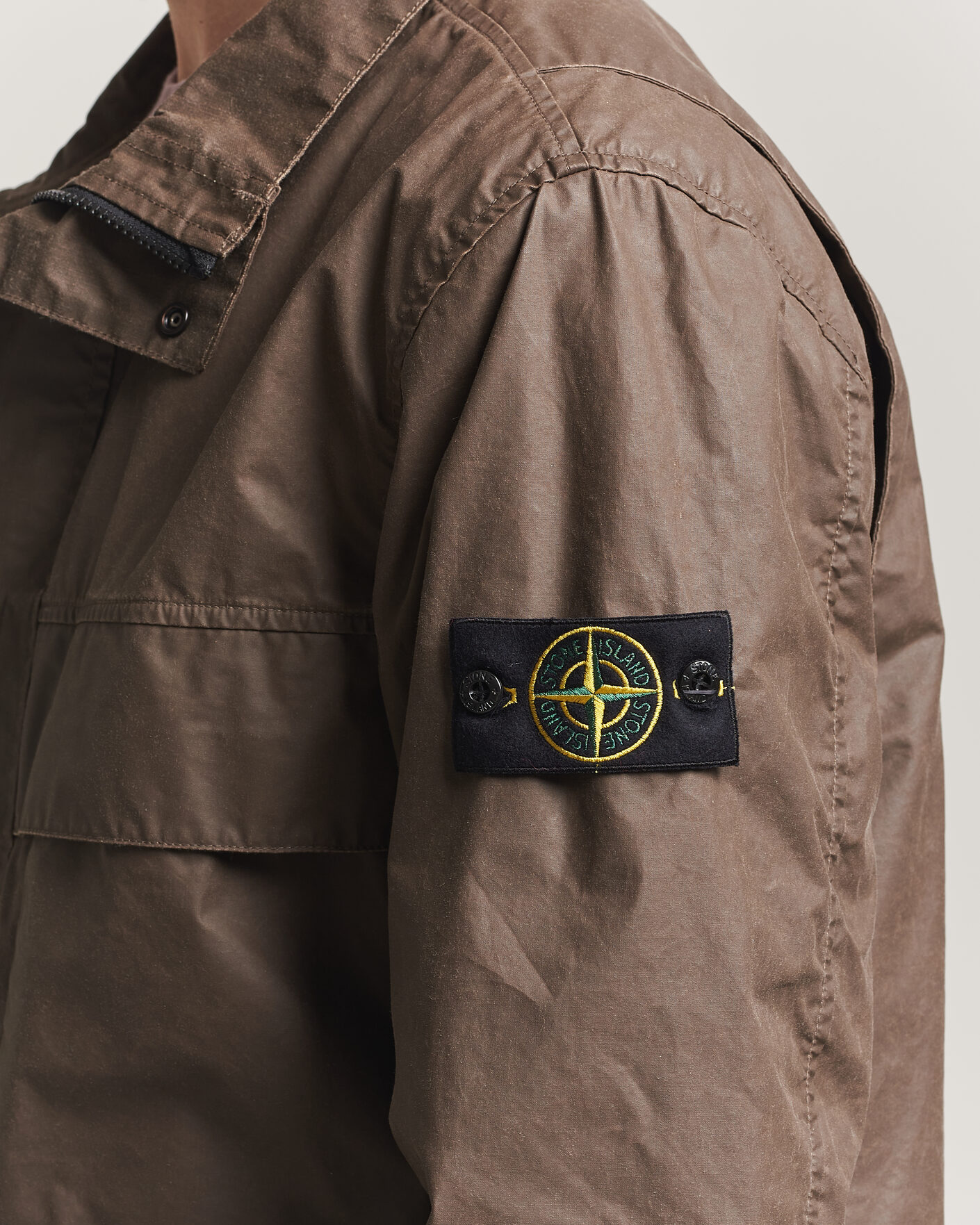 Mies | Takit | Stone Island | Waxed Pigment Cotton Tela Field Jacket Umber