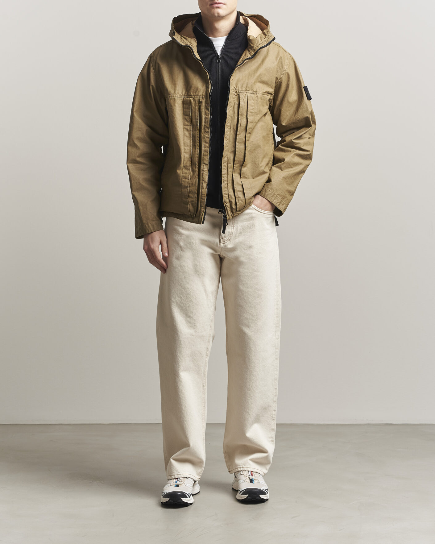 Mies | Takit | Stone Island | Double Coated Cotton Ripstop Jacket Military Green