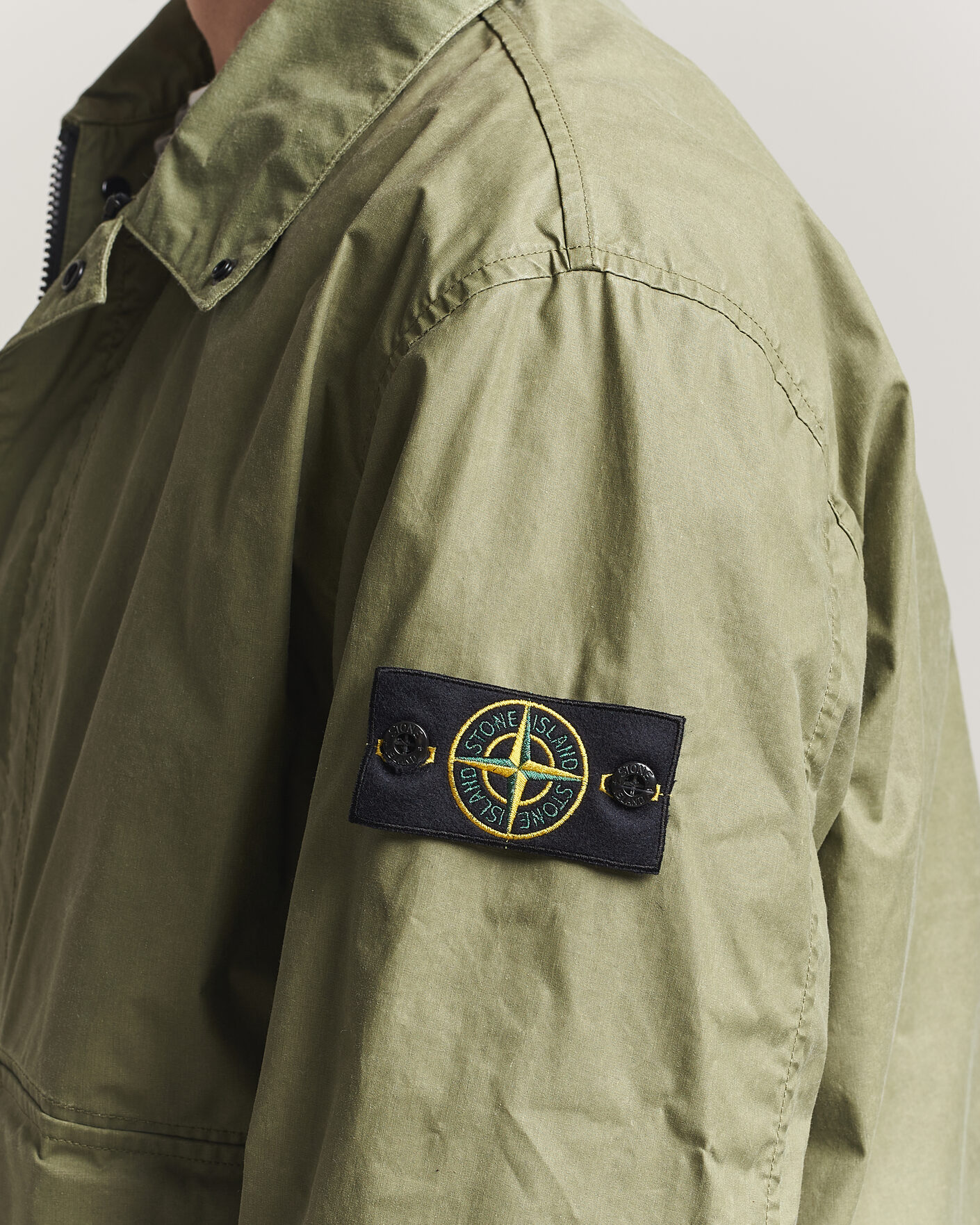 Mies | Takit | Stone Island | Waxed Pigment Cotton Tela Coach Jacket Military Green