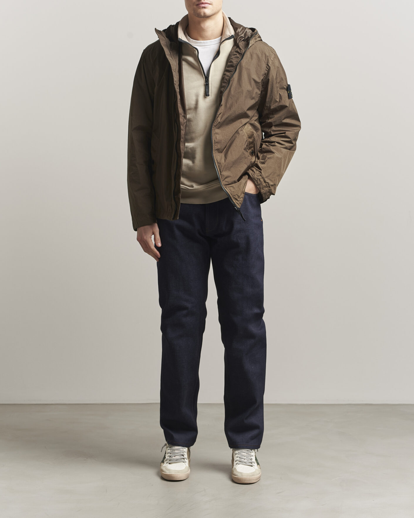 Mies | Takit | Stone Island | Crinkle Reps Padded Hood Jacket Umber