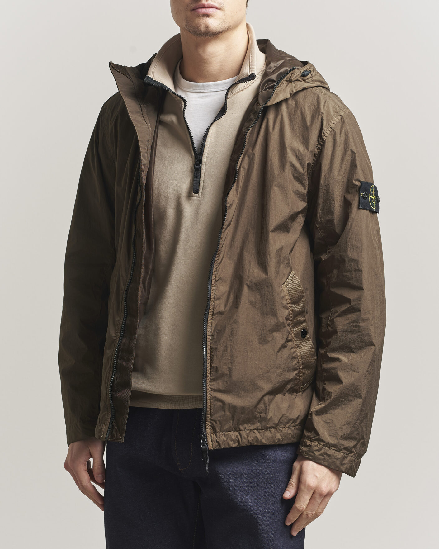 Mies | Takit | Stone Island | Crinkle Reps Padded Hood Jacket Umber