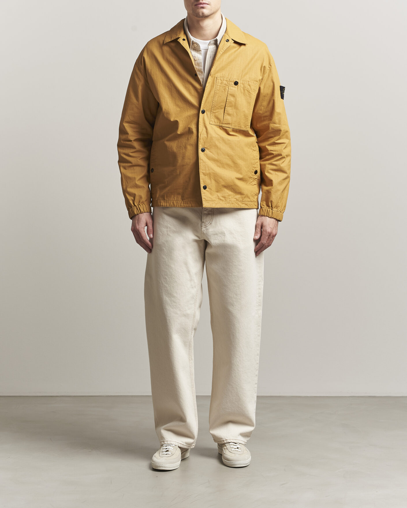 Mies | Takit | Stone Island | Double Coated Cotton Ripstop Overshirt Mustard