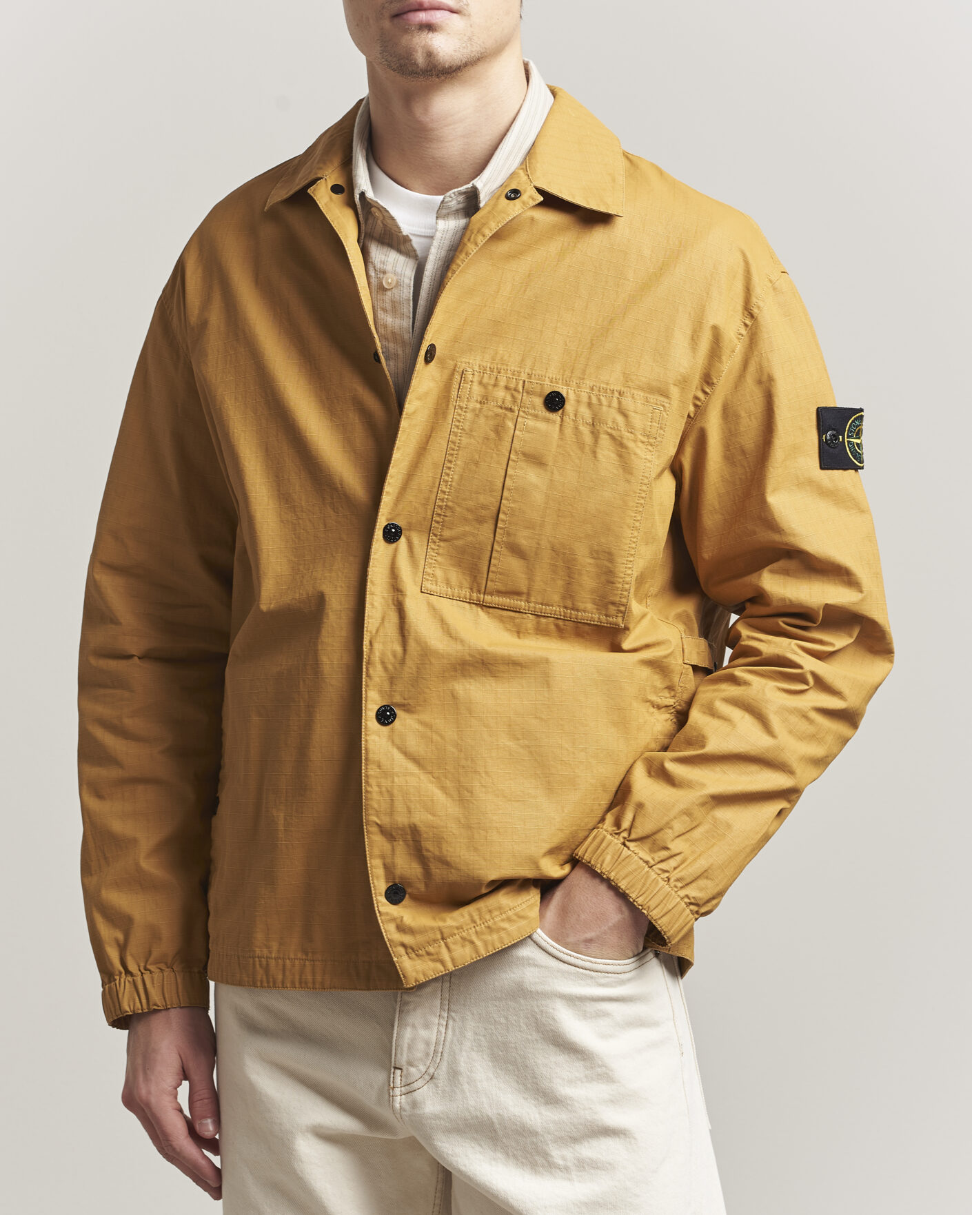 Mies | Takit | Stone Island | Double Coated Cotton Ripstop Overshirt Mustard