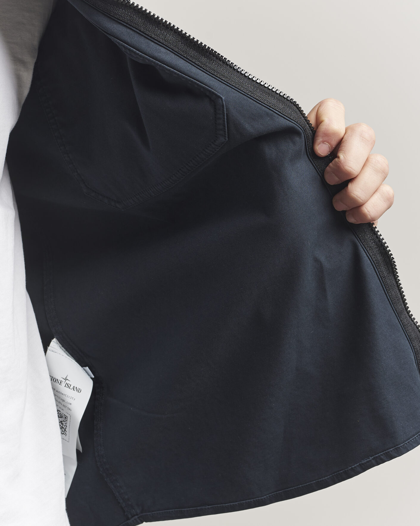 Mies | Kauluspaidat | Stone Island | Cotton Stretch Zip Overshirt Navy