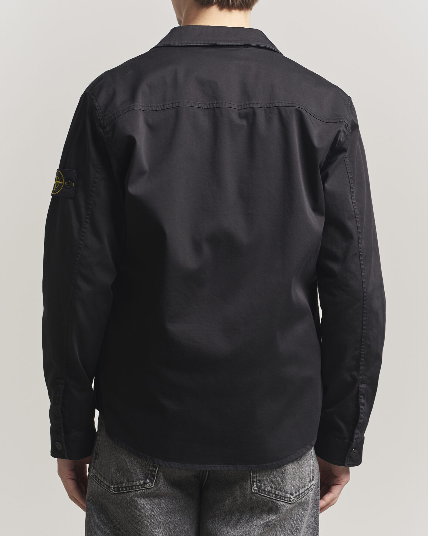 Mies | Kauluspaidat | Stone Island | Cotton Stretch Zip Overshirt Black