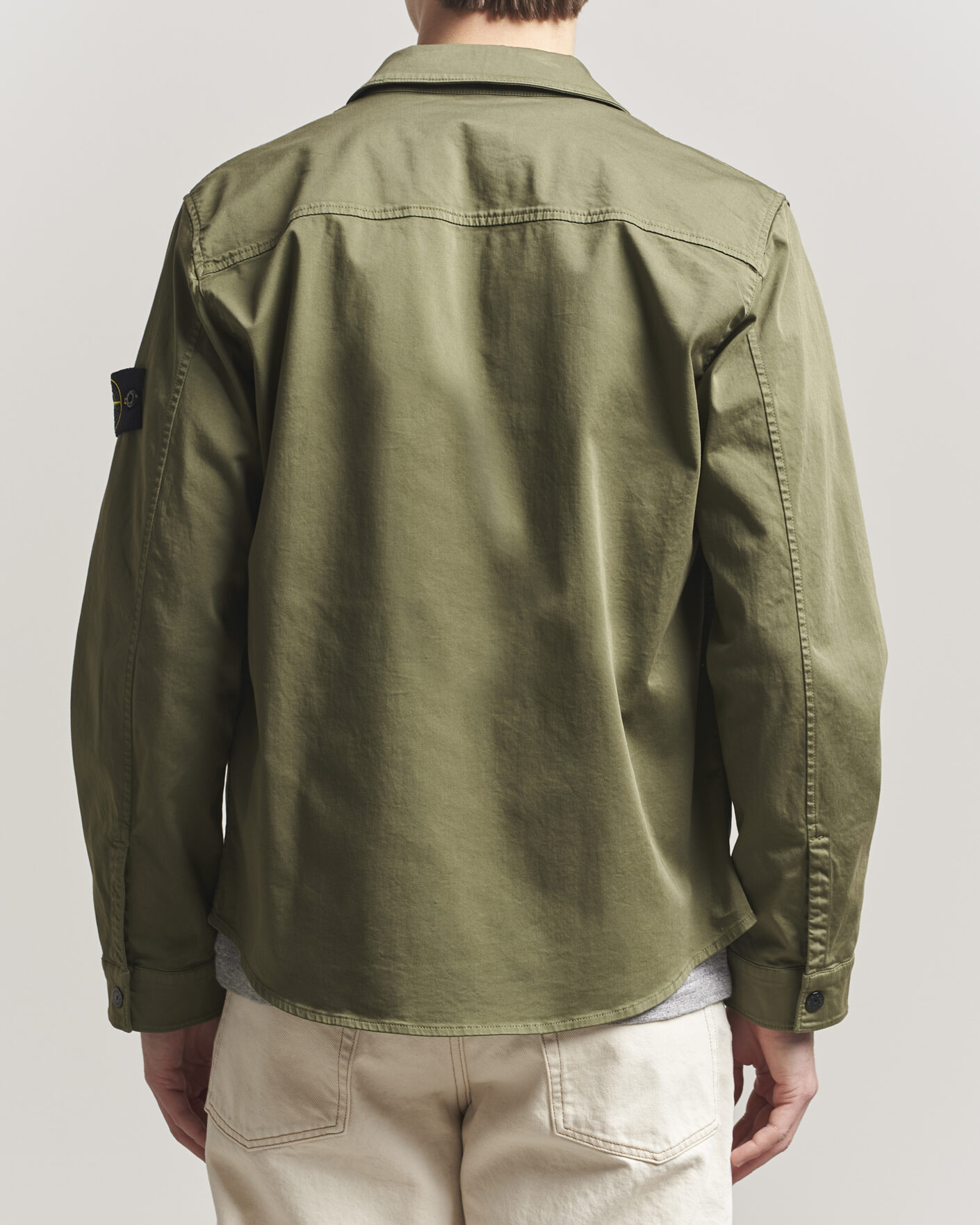 Mies | Kauluspaidat | Stone Island | Cotton Stretch Zip Overshirt Military Green