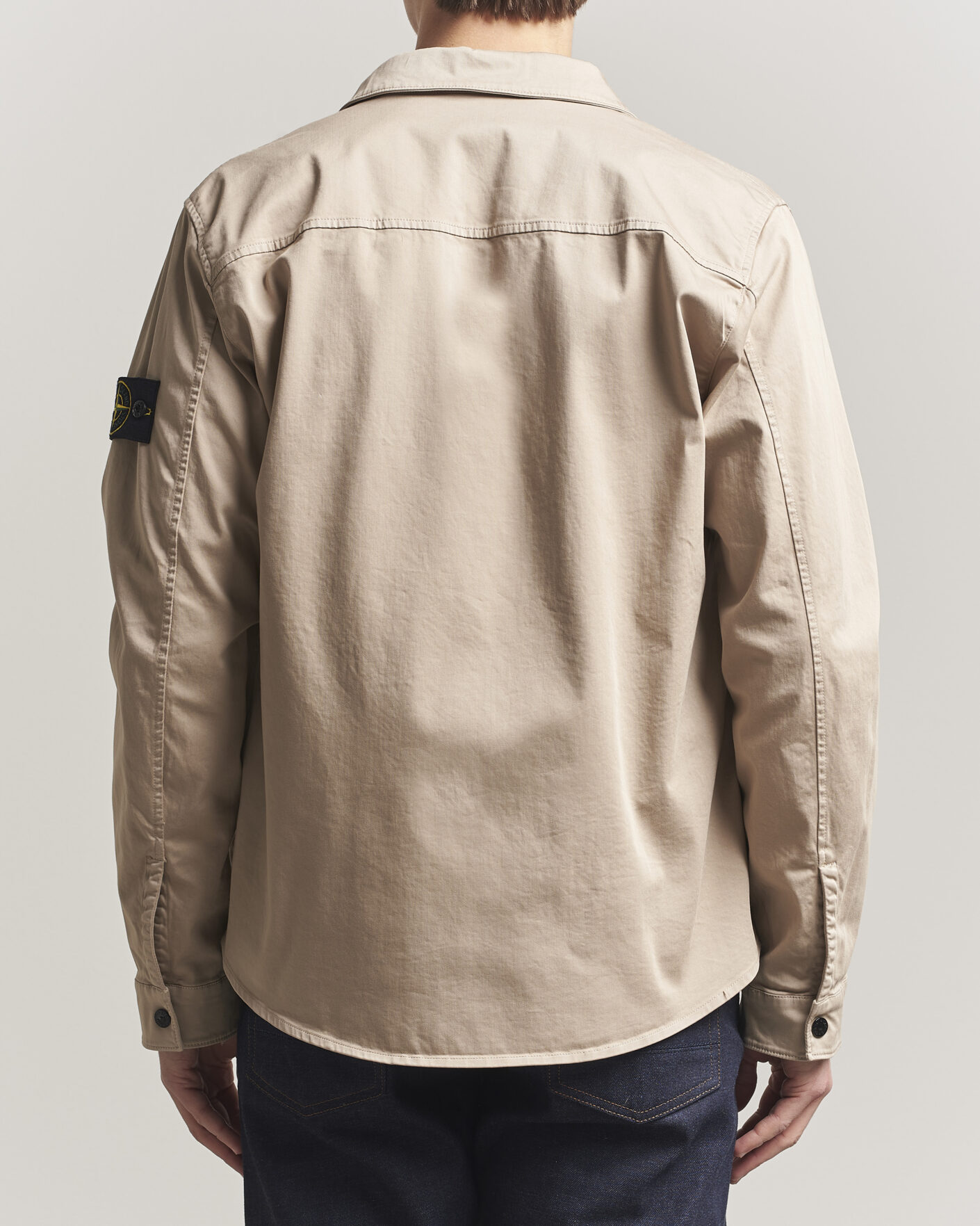 Mies | Kauluspaidat | Stone Island | Cotton Stretch Zip Overshirt Desert