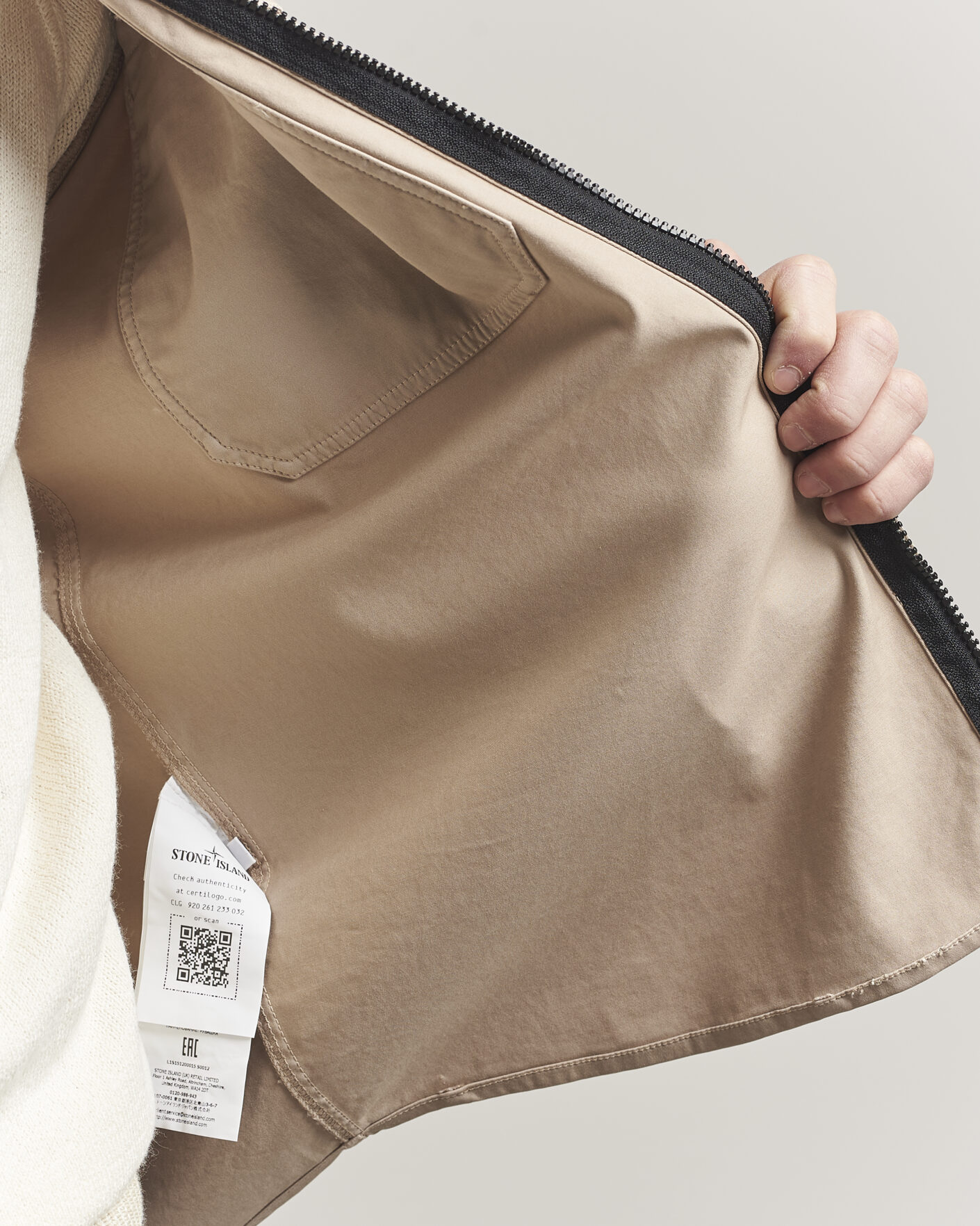 Mies | Kauluspaidat | Stone Island | Cotton Stretch Zip Overshirt Desert