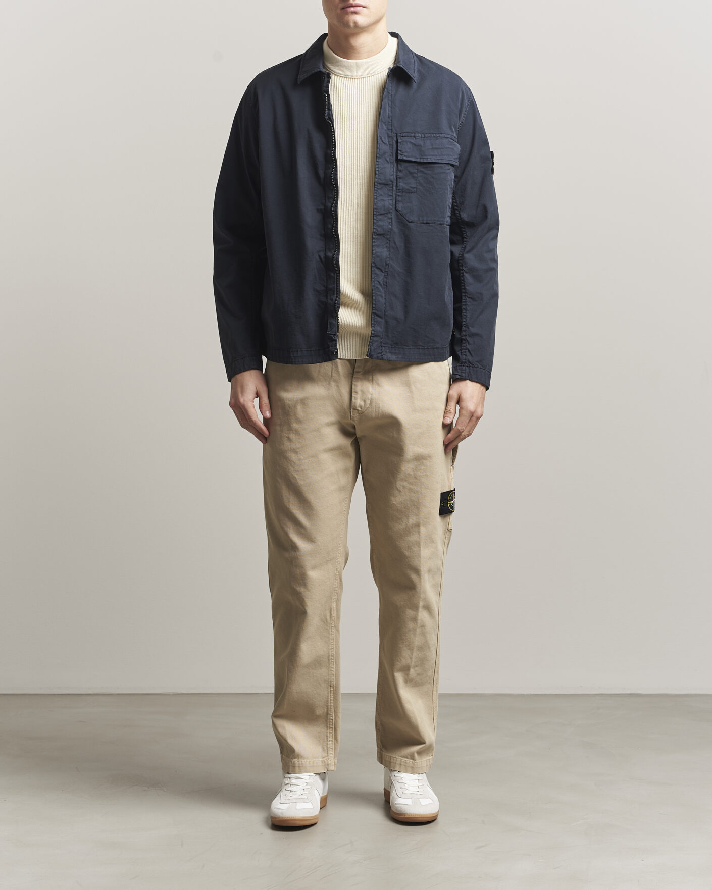 Mies | Takit | Stone Island | Organic Cotton Twill Overshirt Navy