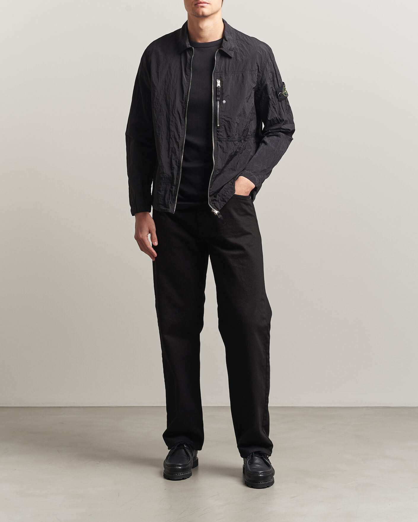 Mies | Kauluspaidat | Stone Island | Nylon Metal Zip Overshirt Black