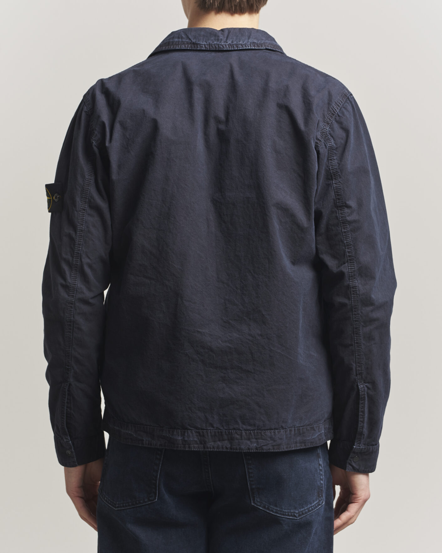 Mies | Kauluspaidat | Stone Island | Brushed Cotton Canvas Zip Overshirt Navy