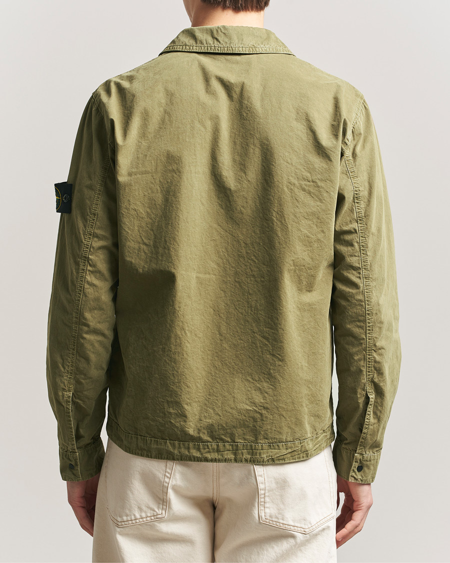 Mies | Kauluspaidat | Stone Island | Brushed Cotton Canvas Zip Overshirt Military Green