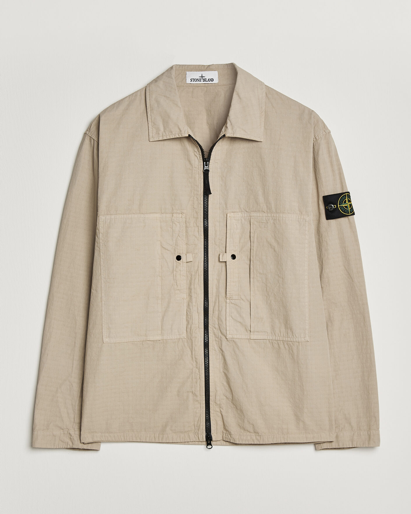 Mies | Kauluspaidat | Stone Island | Cotton Ripstop Zip Overshirt Desert