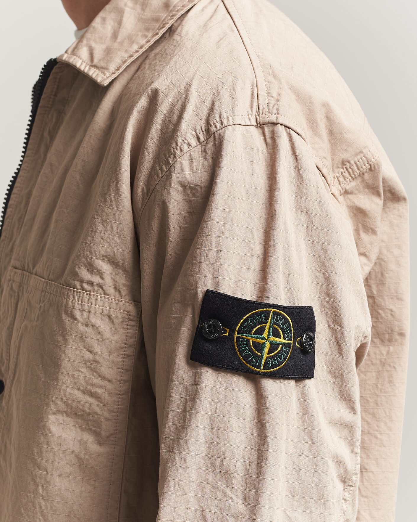 Mies | Kauluspaidat | Stone Island | Cotton Ripstop Zip Overshirt Desert