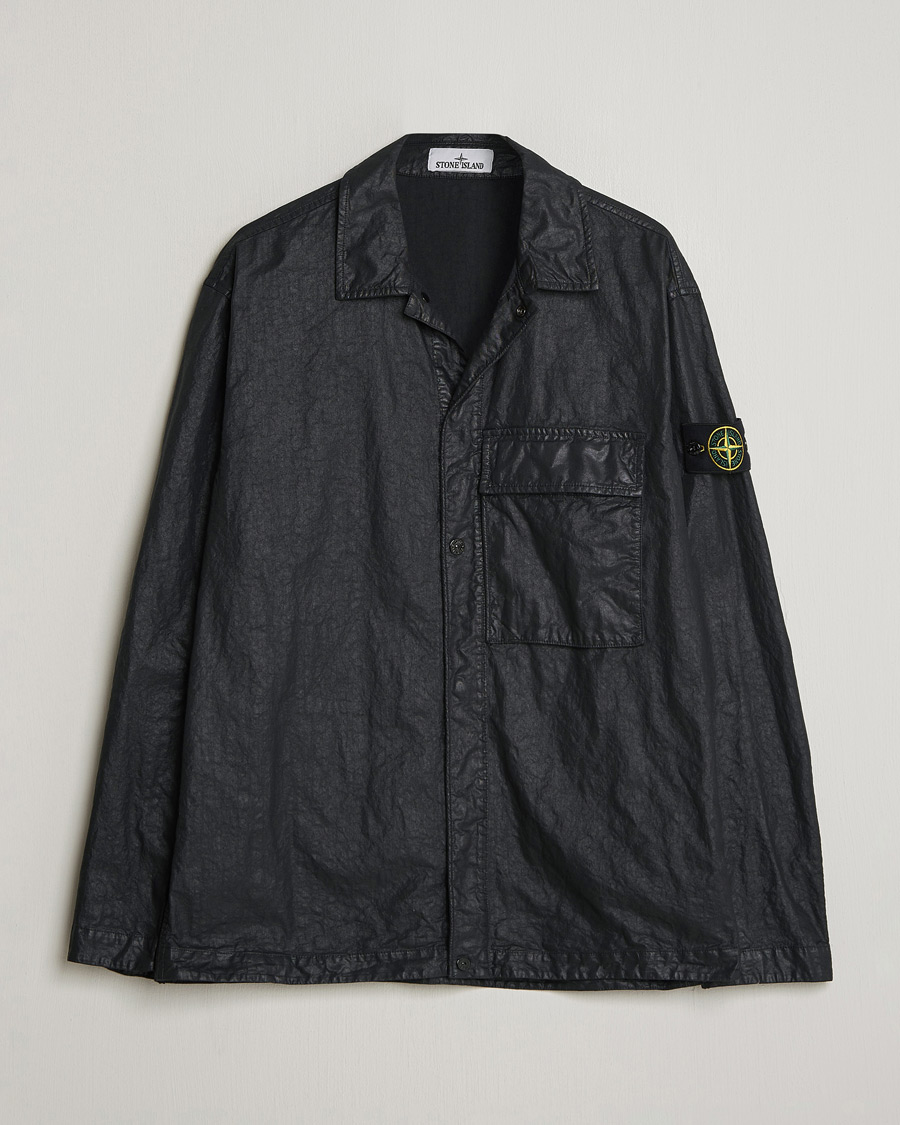 Mies | Kauluspaidat | Stone Island | Garment Dyed Nylon Zip Overshirt Black