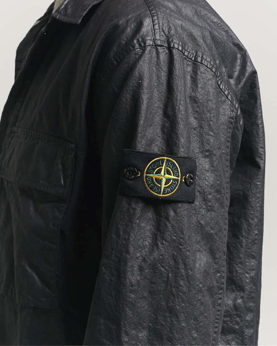 Mies | Kauluspaidat | Stone Island | Garment Dyed Nylon Zip Overshirt Black