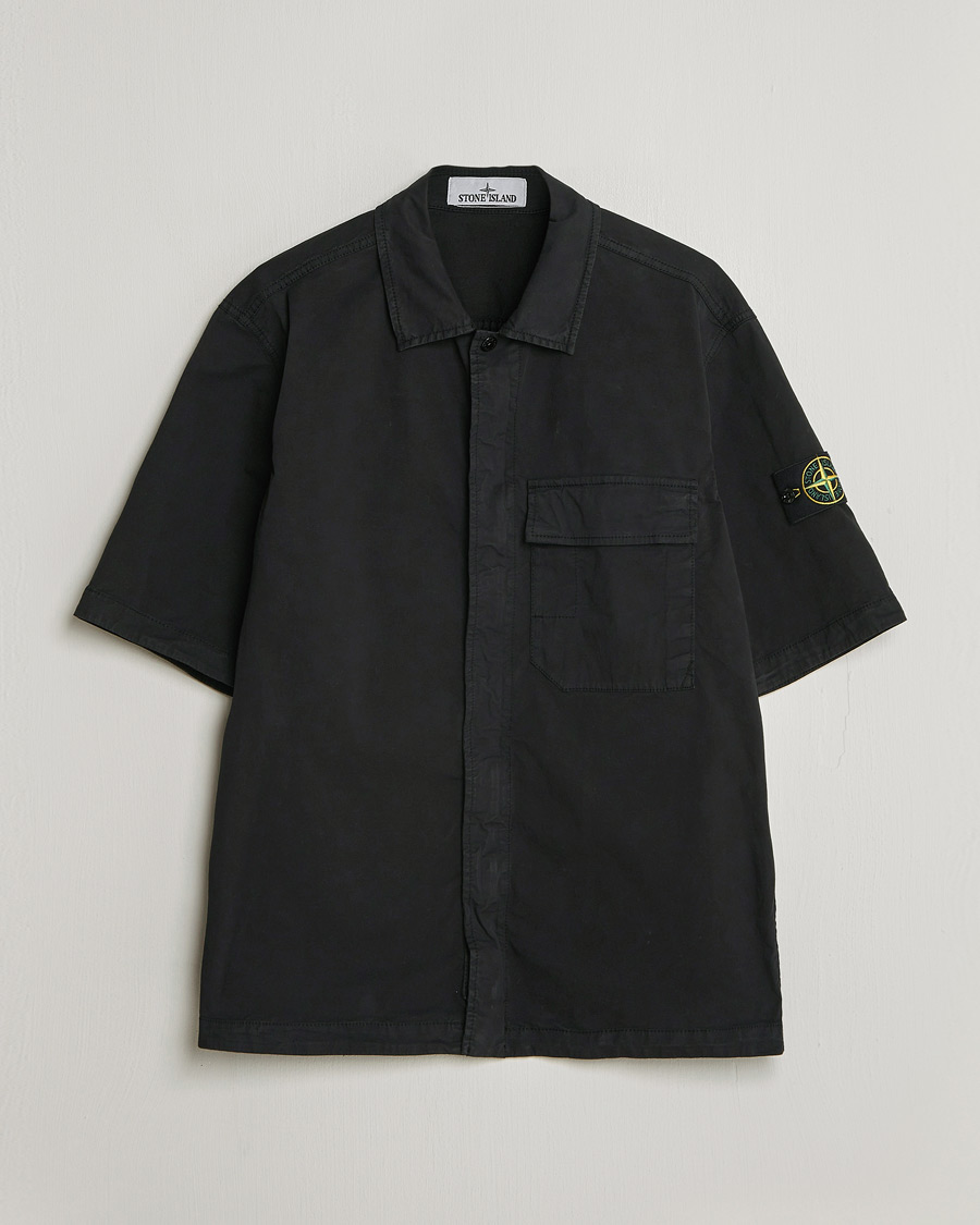 Mies | Kauluspaidat | Stone Island | Organic Cotton Twill Short Sleeve Shirt Black