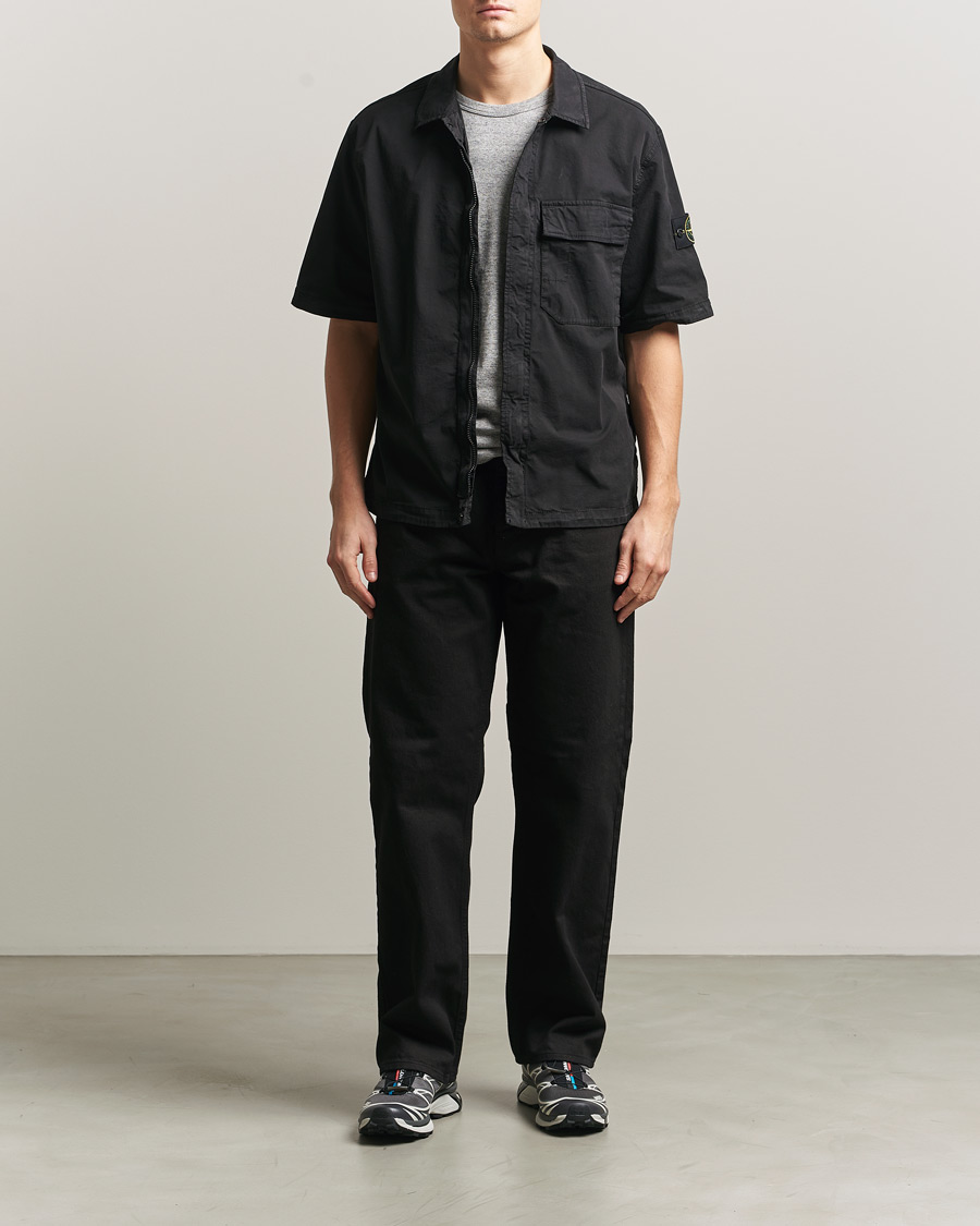 Mies | Kauluspaidat | Stone Island | Organic Cotton Twill Short Sleeve Shirt Black