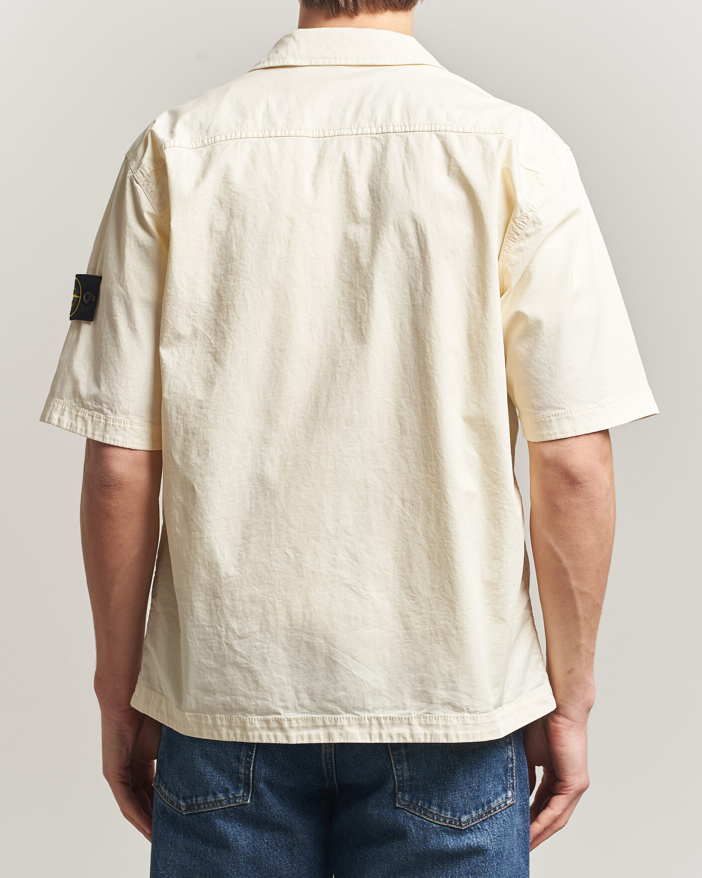 Mies | Kauluspaidat | Stone Island | Organic Cotton Twill Short Sleeve Shirt Ivory